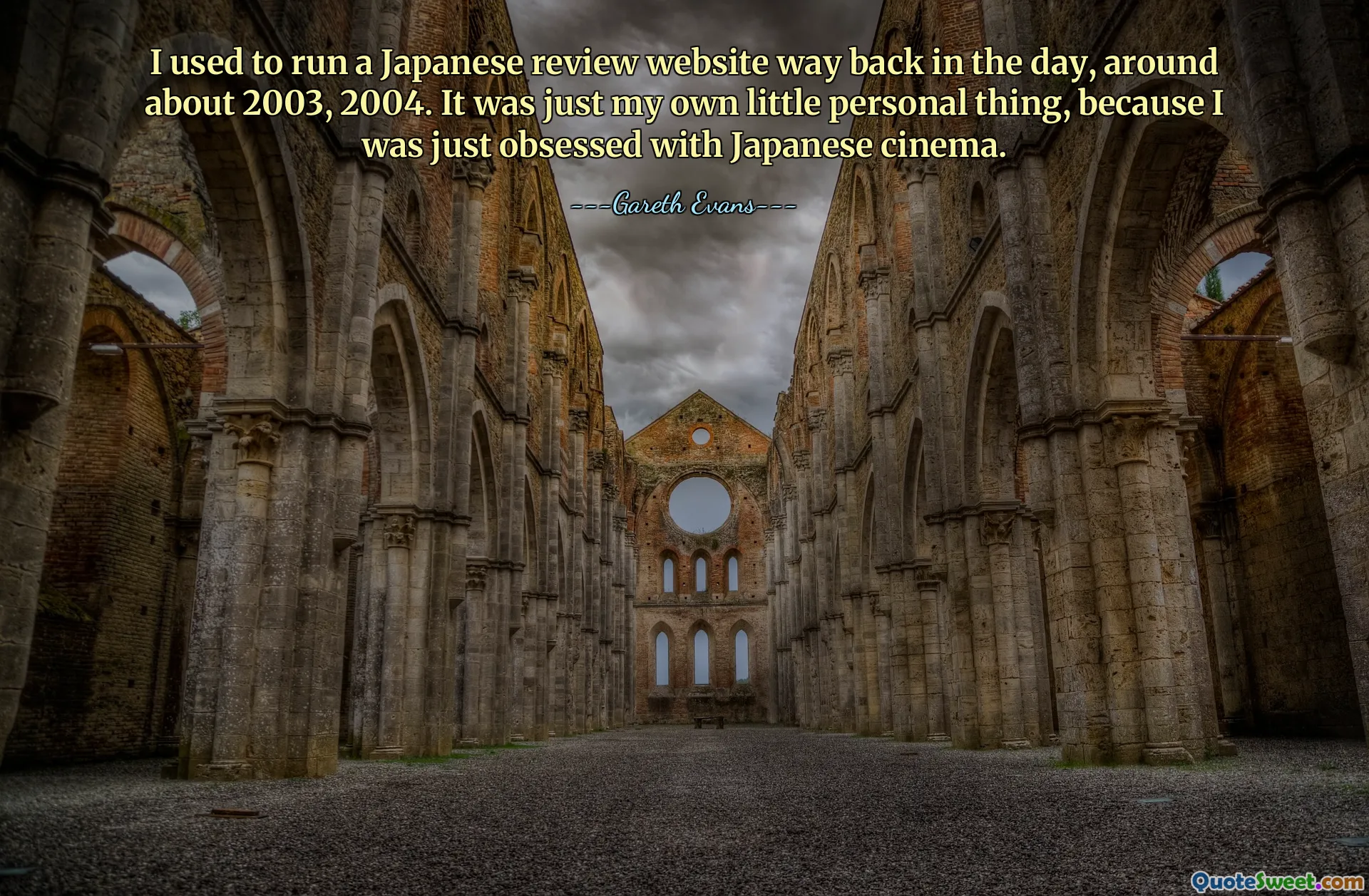 I used to run a Japanese review website way back in the day, around about 2003, 2004. It was just my own little personal thing, because I was just obsessed with Japanese cinema.
