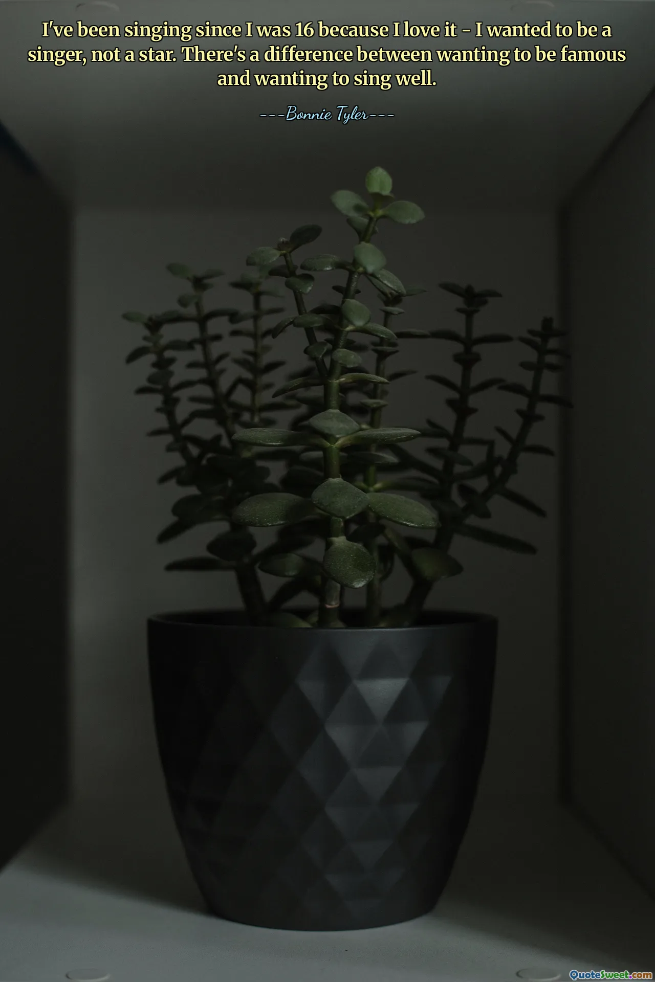 I've been singing since I was 16 because I love it - I wanted to be a singer, not a star. There's a difference between wanting to be famous and wanting to sing well.