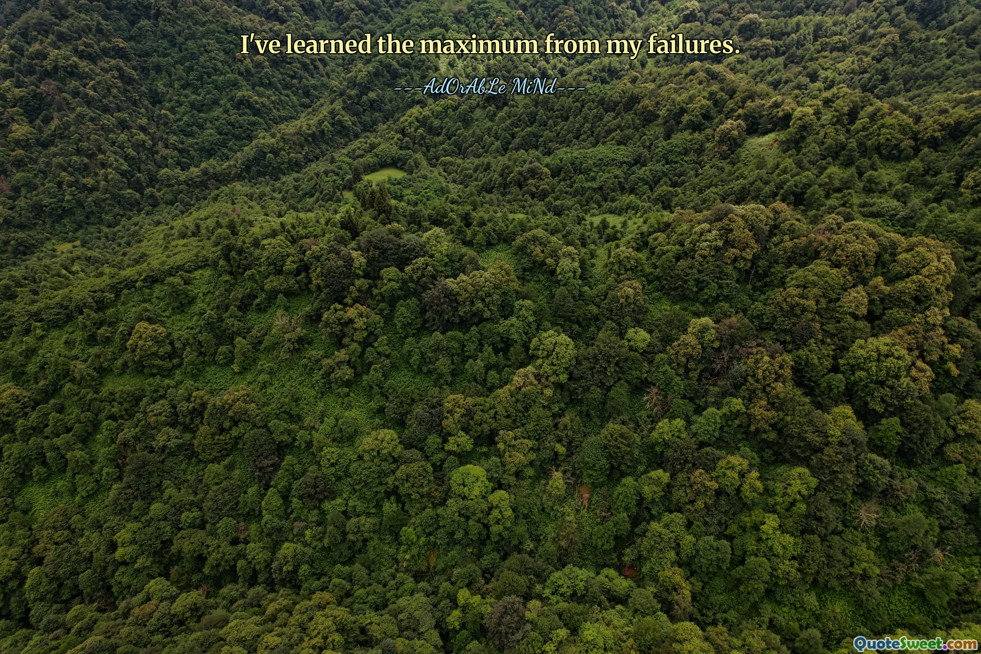 I've learned the maximum from my failures.