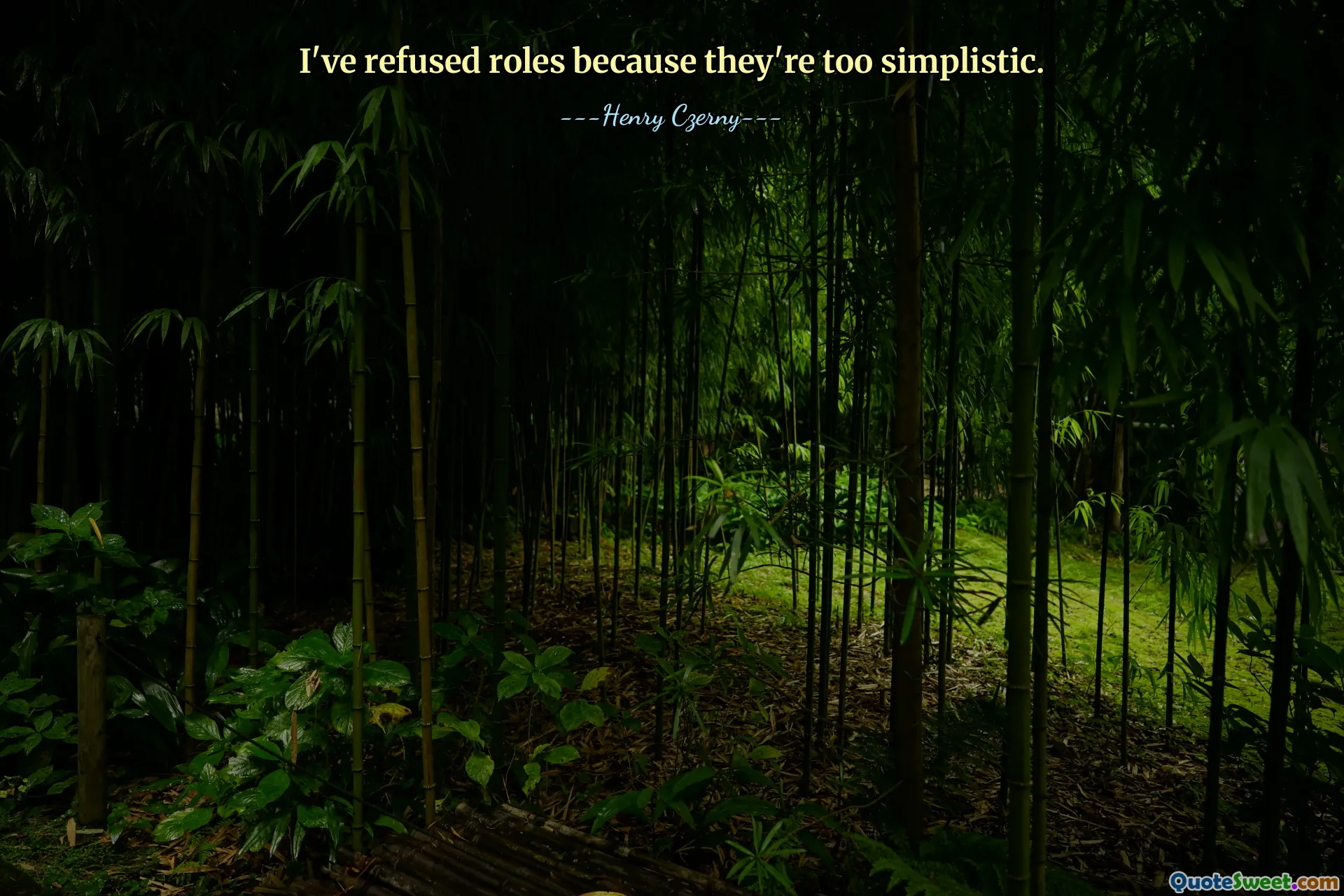 I've refused roles because they're too simplistic.