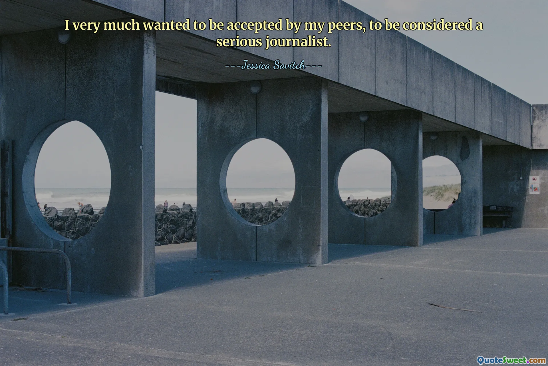 I very much wanted to be accepted by my peers, to be considered a serious journalist.