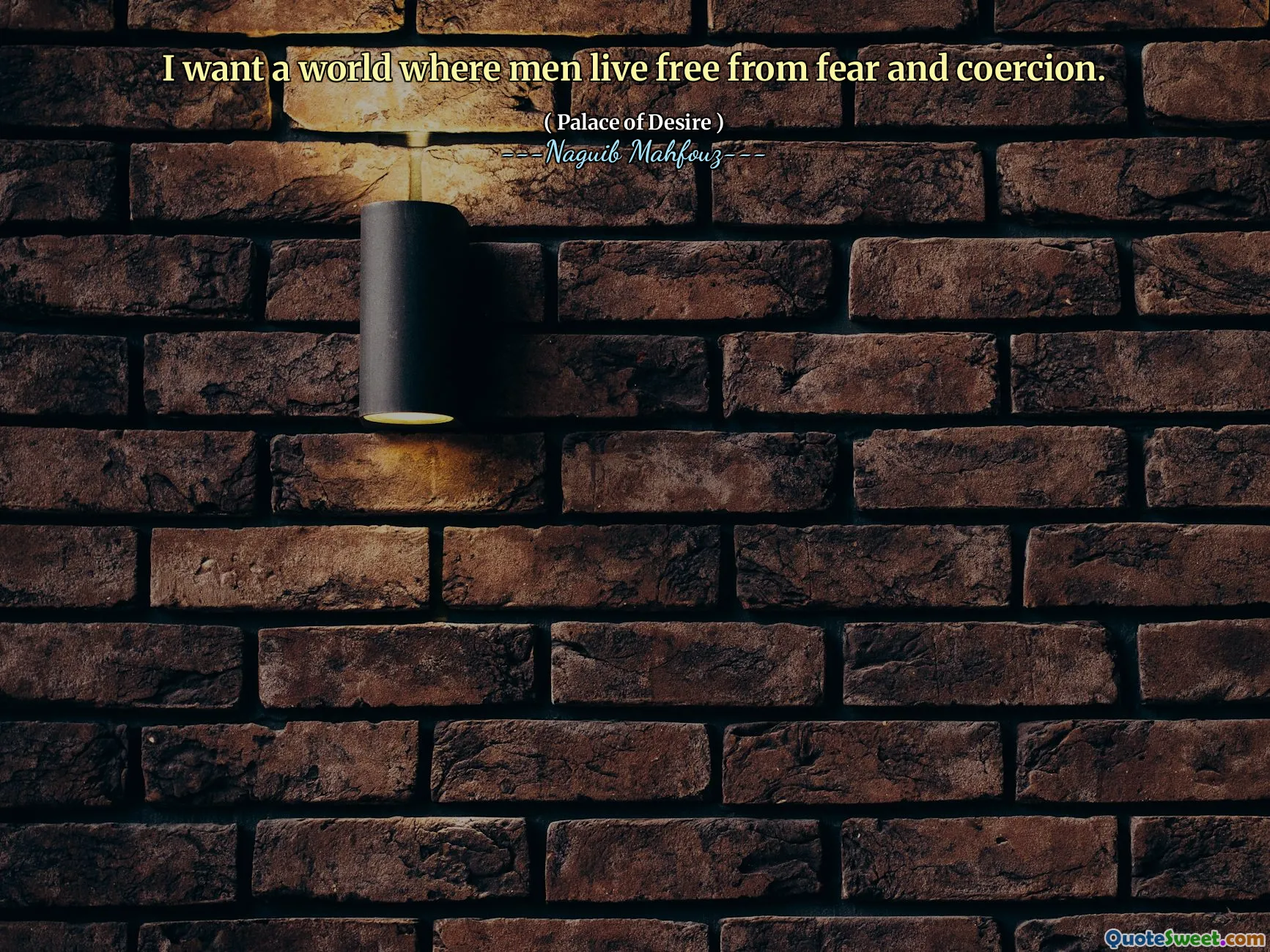 나는 남자들이 두려움과 강압에서 벗어난 세상을 원합니다.