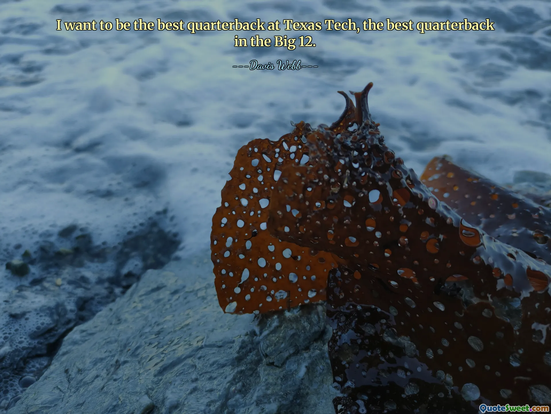 I want to be the best quarterback at Texas Tech, the best quarterback in the Big 12.