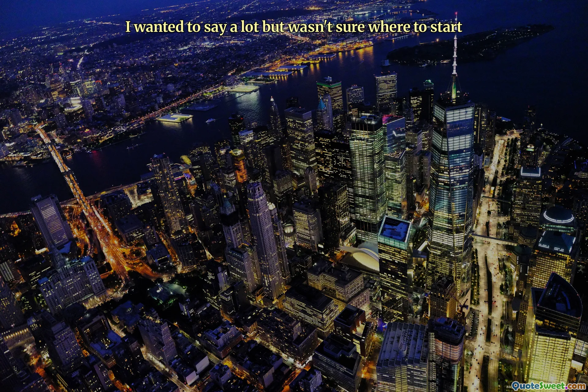 I wanted to say a lot but wasn't sure where to start