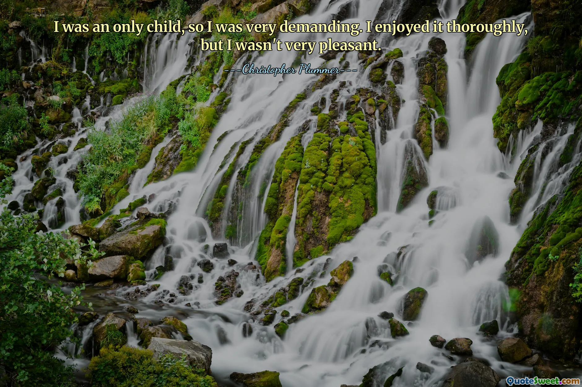 Я был единственным ребенком, поэтому был очень требовательным. Мне это очень понравилось, но мне было не очень приятно.