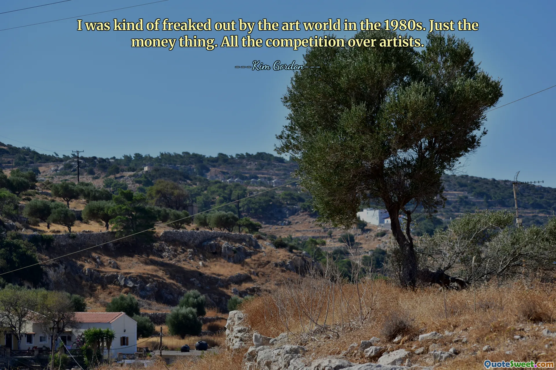 I was kind of freaked out by the art world in the 1980s. Just the money thing. All the competition over artists.