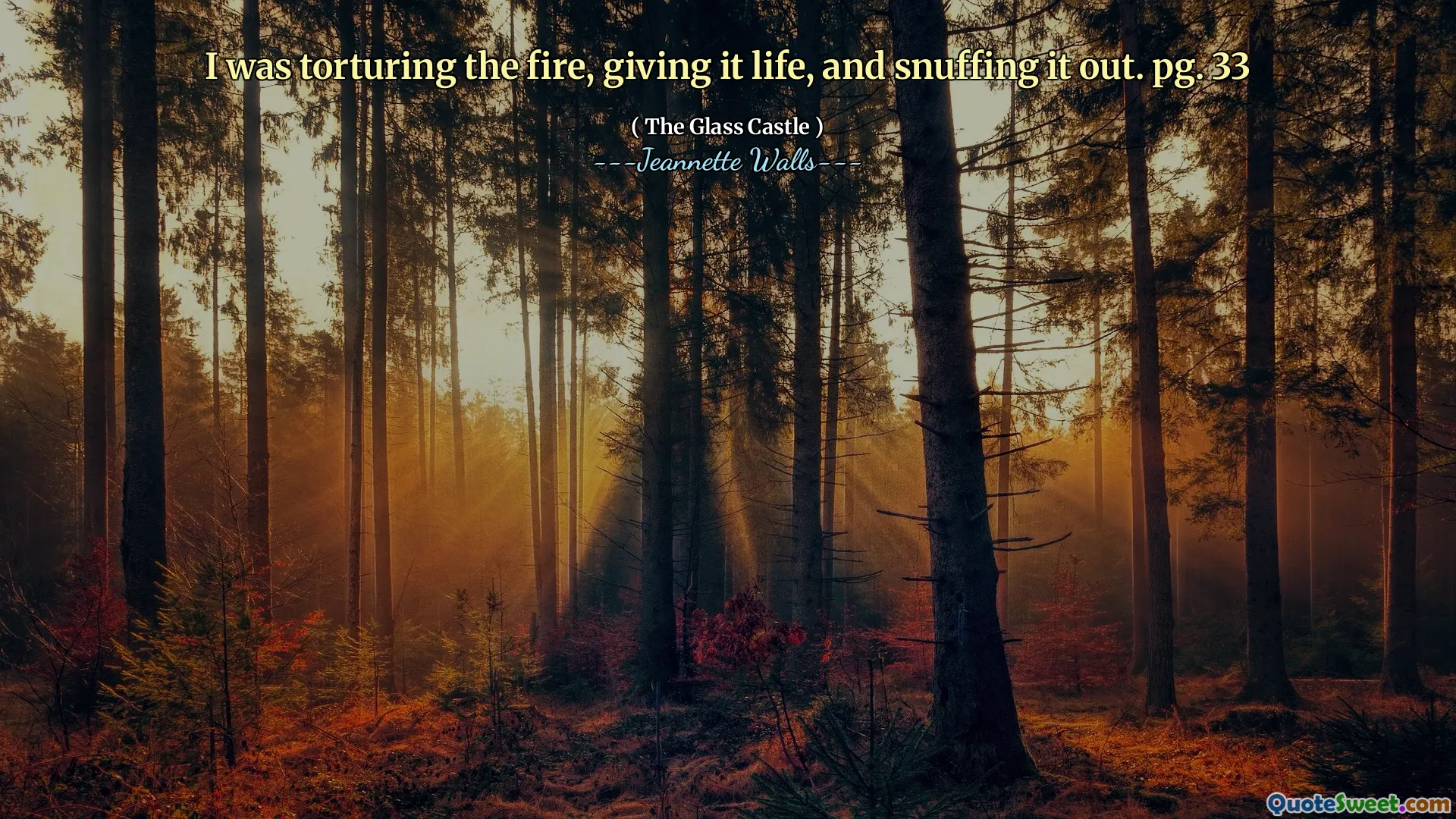 我在折磨大火，给它生命，并把它抢走。 pg。 33