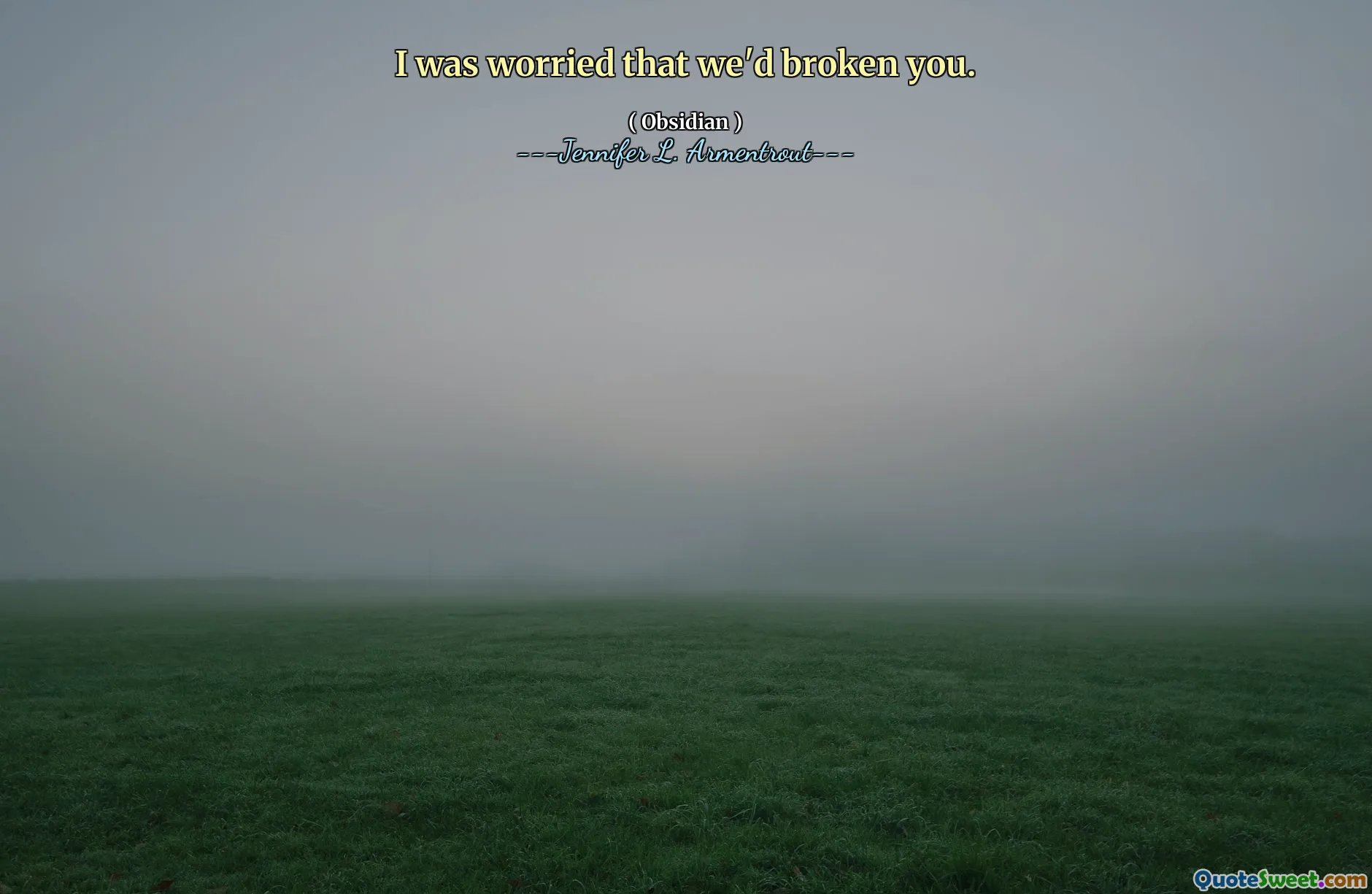 I was worried that we'd broken you.