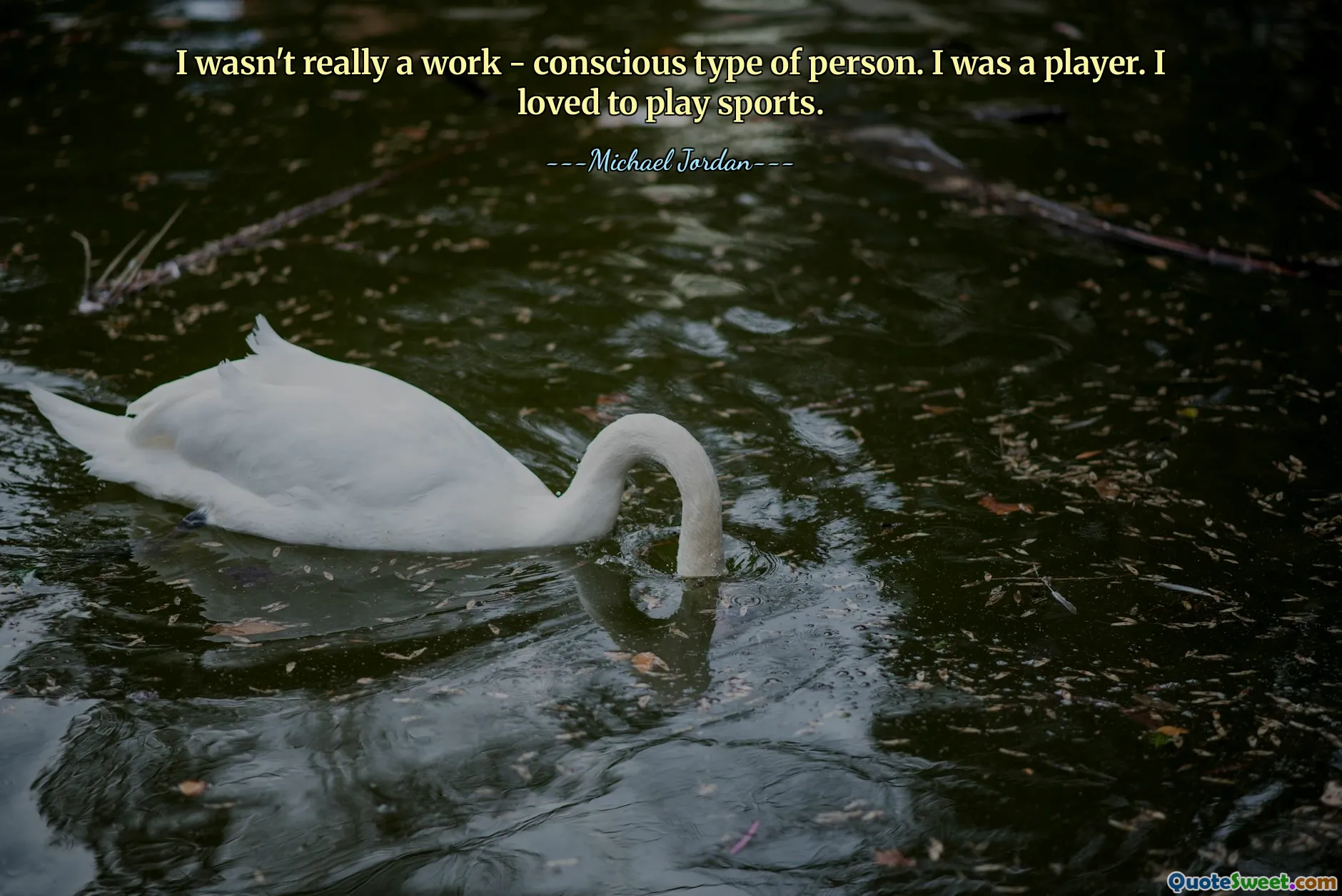 I wasn't really a work - conscious type of person. I was a player. I loved to play sports.
