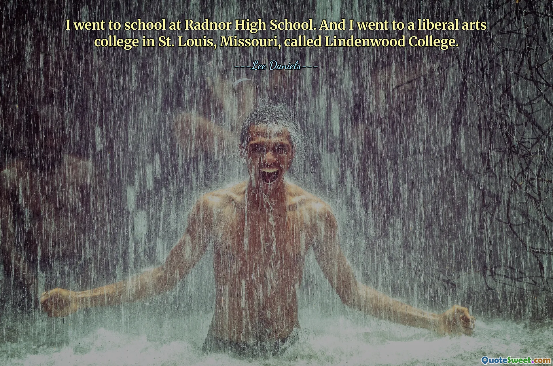 I went to school at Radnor High School. And I went to a liberal arts college in St. Louis, Missouri, called Lindenwood College.