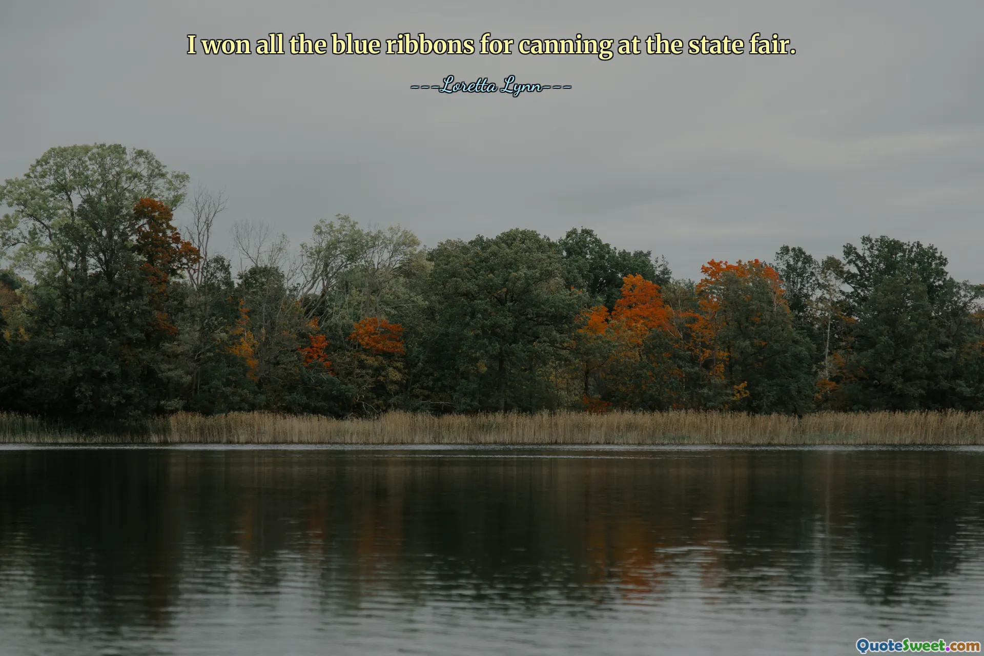 I won all the blue ribbons for canning at the state fair.