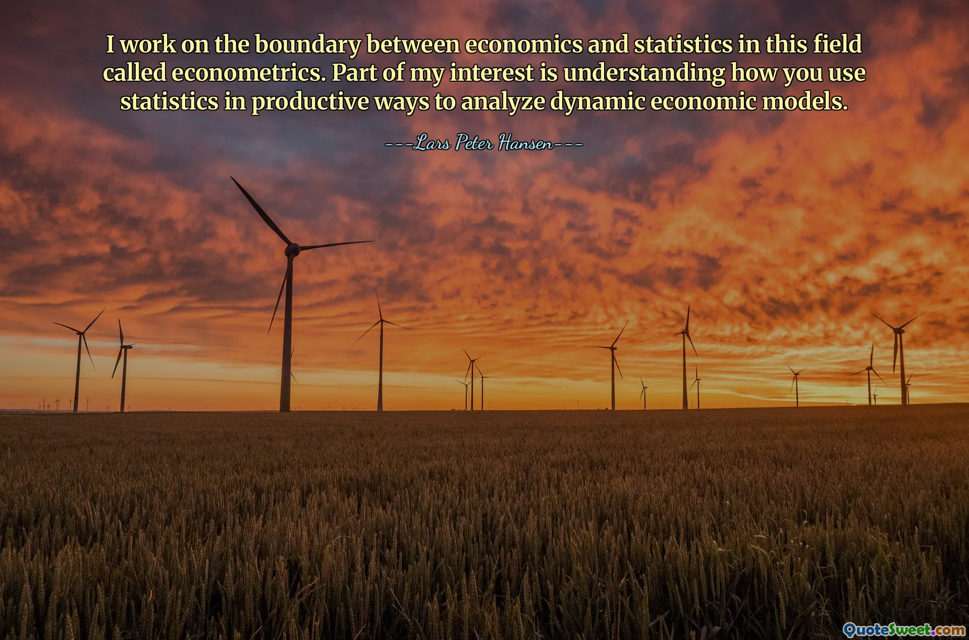 I work on the boundary between economics and statistics in this field called econometrics. Part of my interest is understanding how you use statistics in productive ways to analyze dynamic economic models.