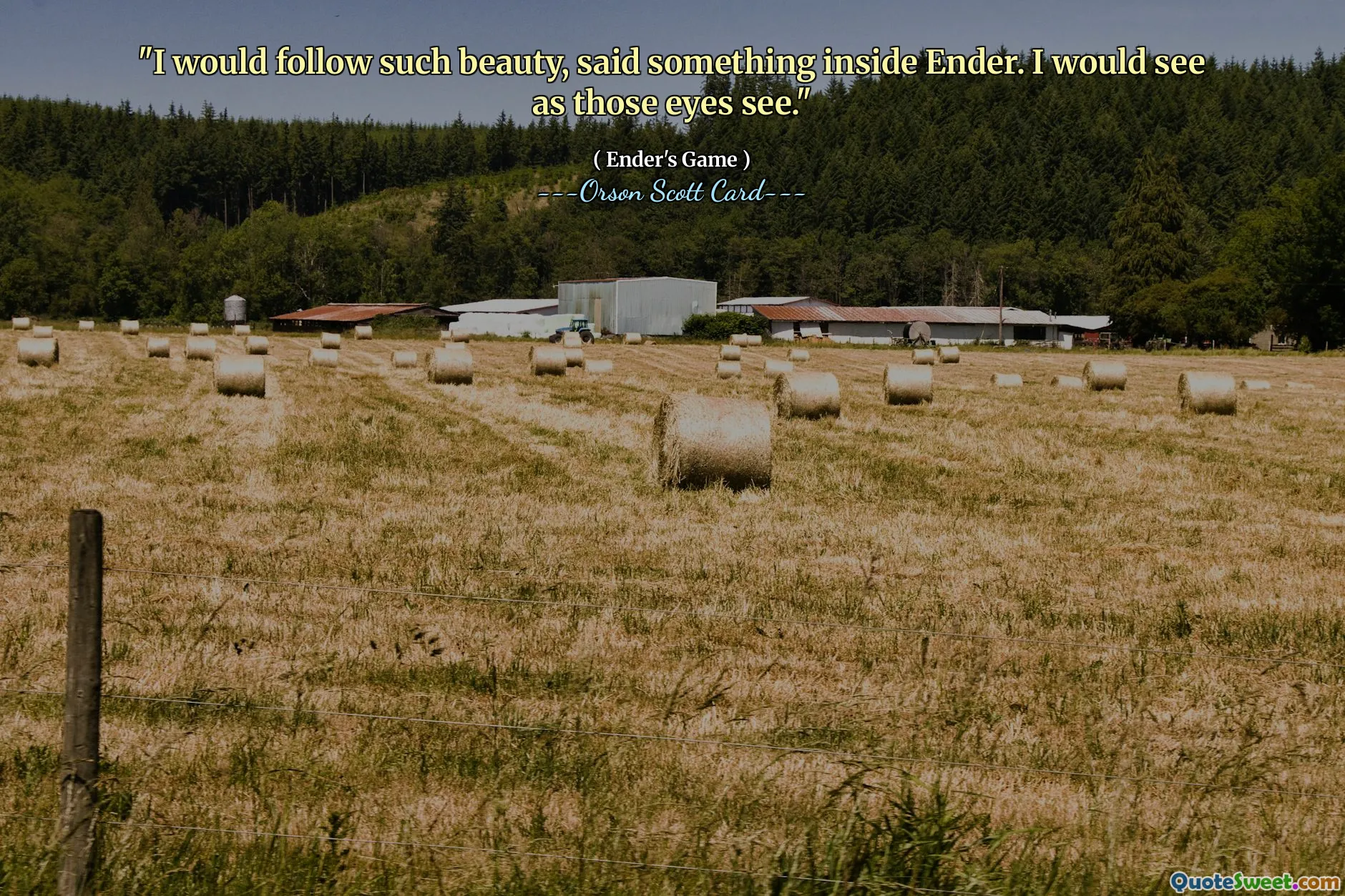 "I would follow such beauty, said something inside Ender. I would see as those eyes see."