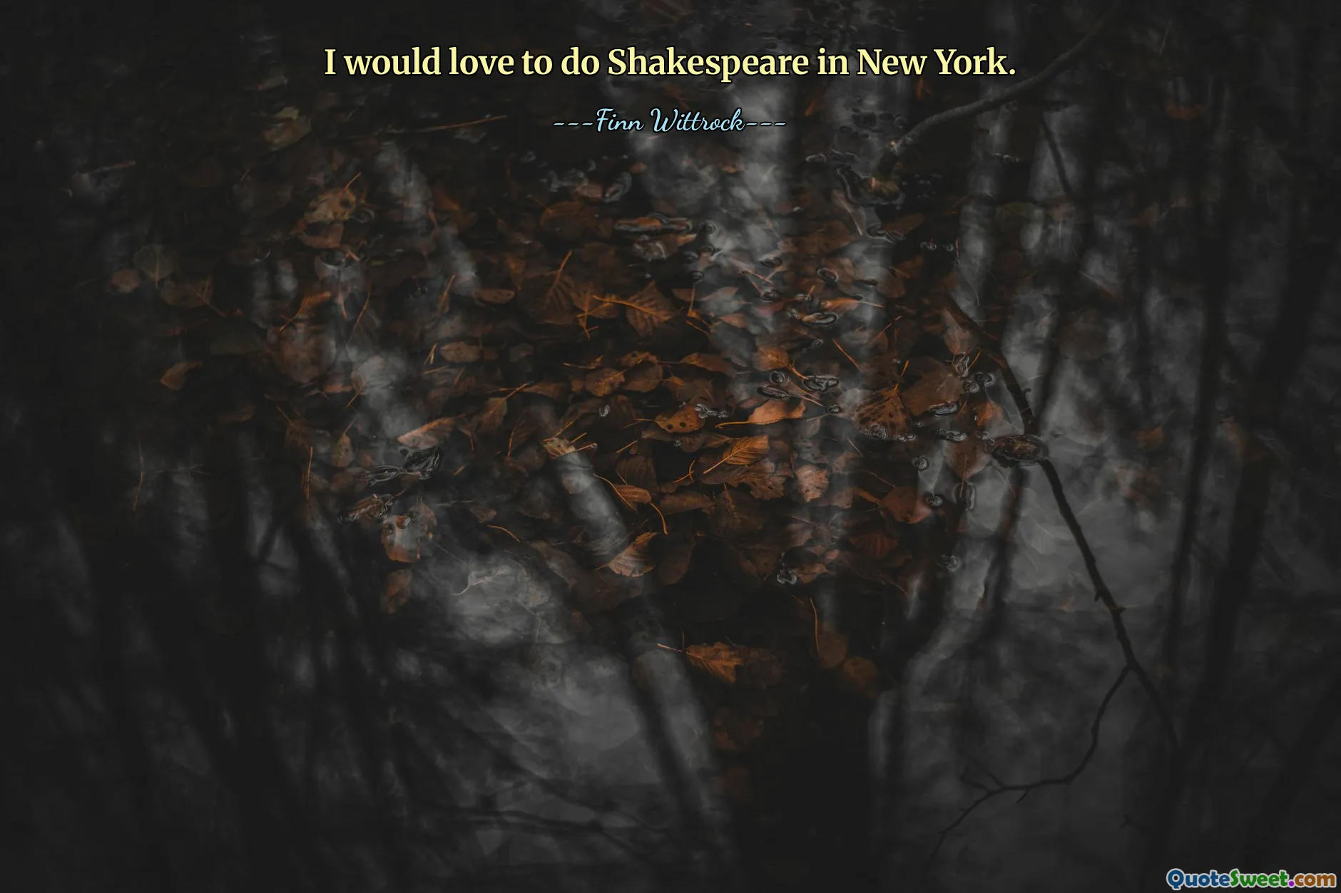 I would love to do Shakespeare in New York.