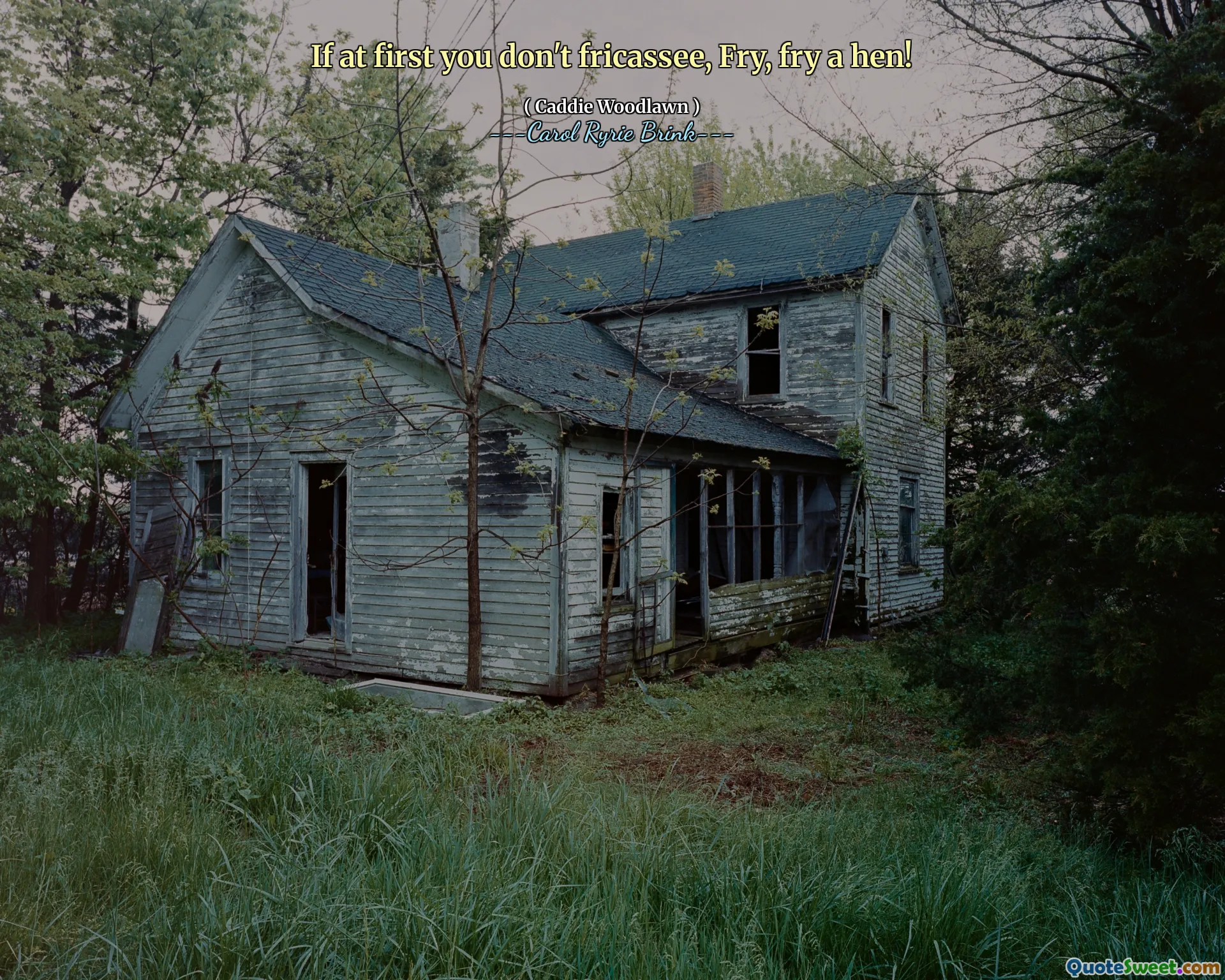 Se prima non fricassea, Fry, friggi una gallina!