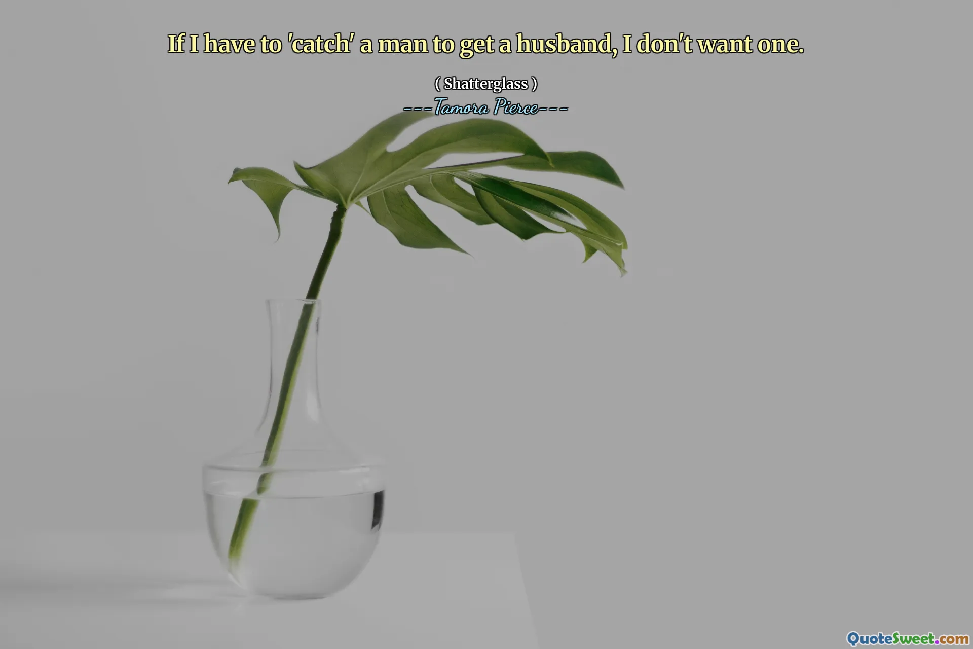 If I have to 'catch' a man to get a husband, I don't want one.