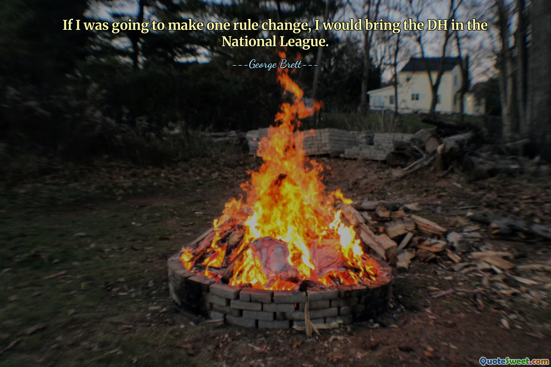 If I was going to make one rule change, I would bring the DH in the National League.