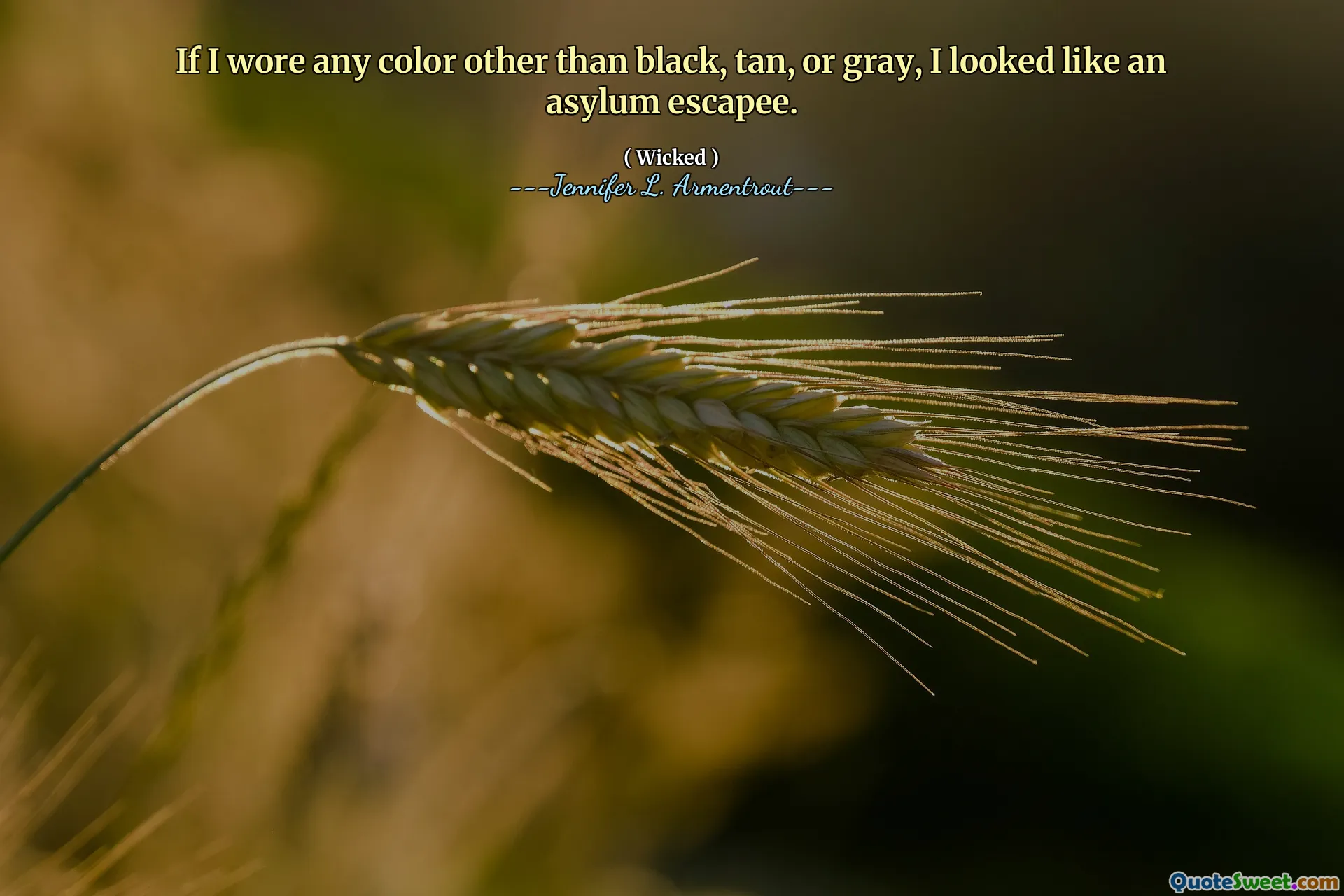 If I wore any color other than black, tan, or gray, I looked like an asylum escapee.