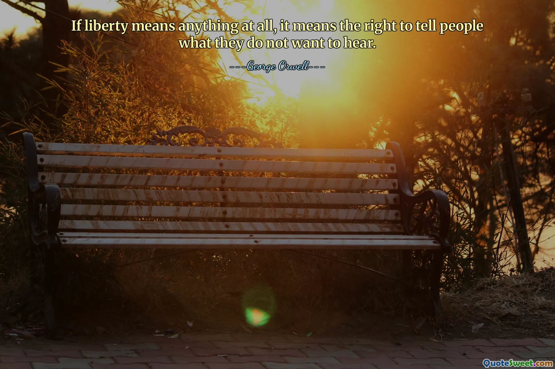 If liberty means anything at all, it means the right to tell people what they do not want to hear.