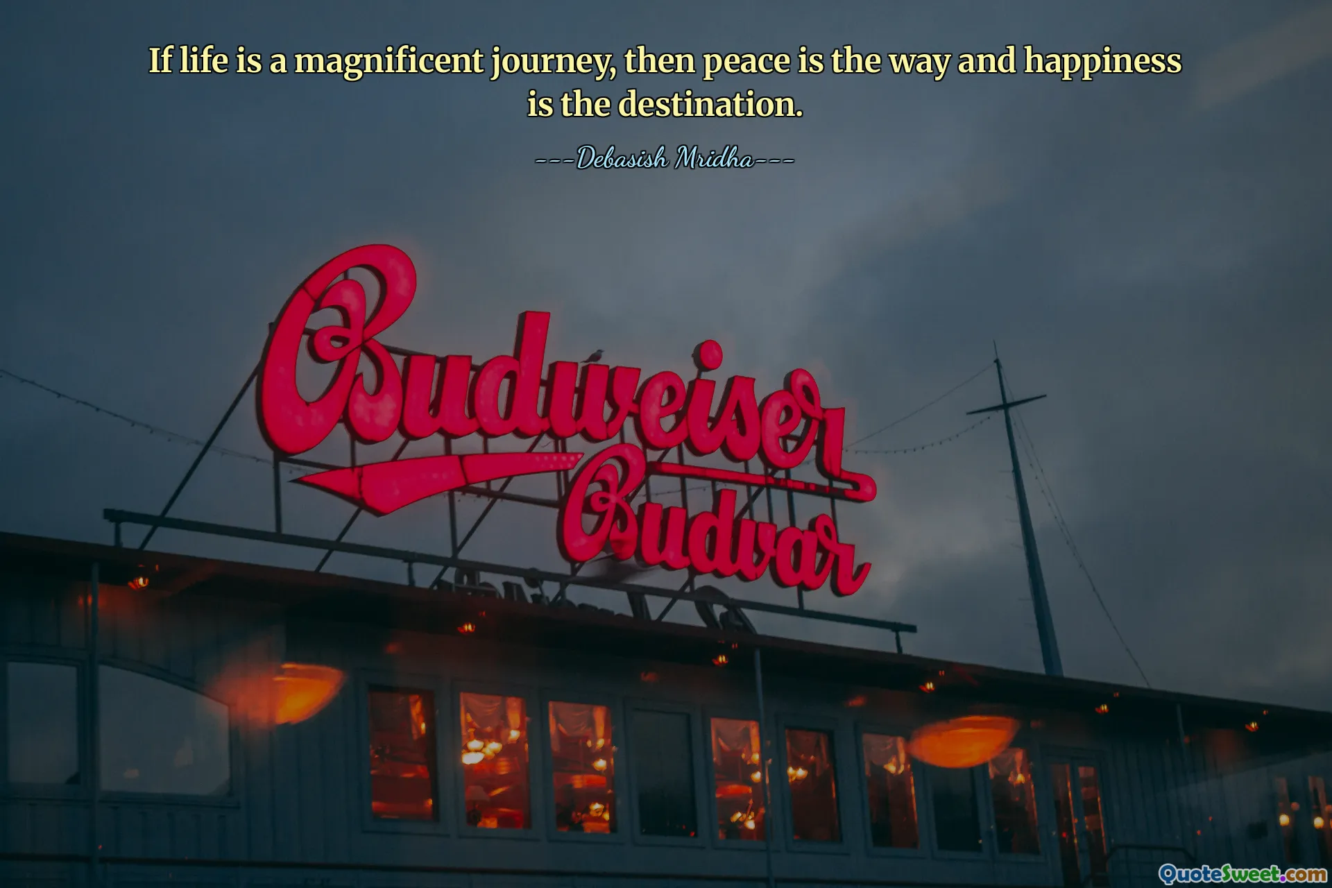 If life is a magnificent journey, then peace is the way and happiness is the destination.
