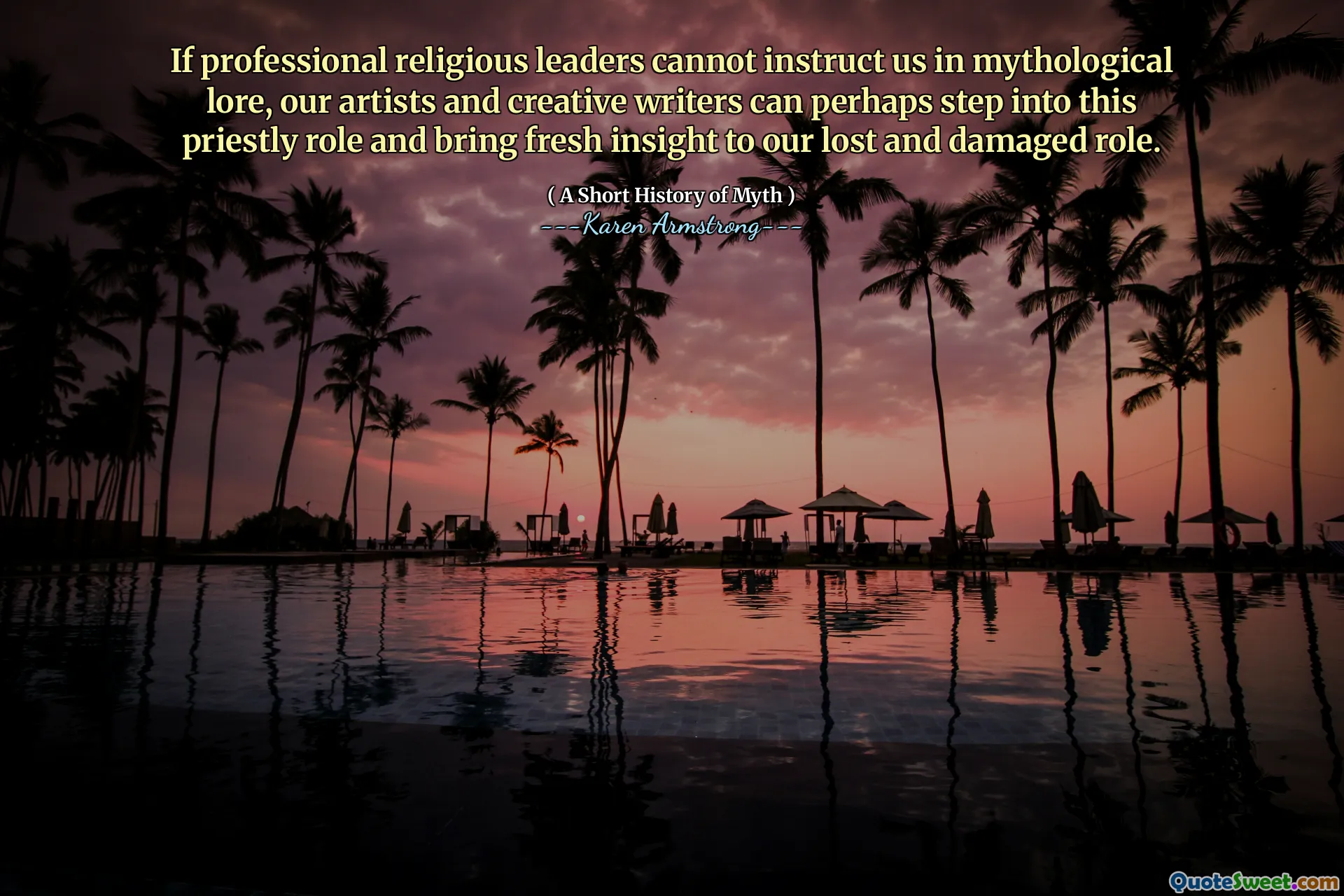 If professional religious leaders cannot instruct us in mythological lore, our artists and creative writers can perhaps step into this priestly role and bring fresh insight to our lost and damaged role.