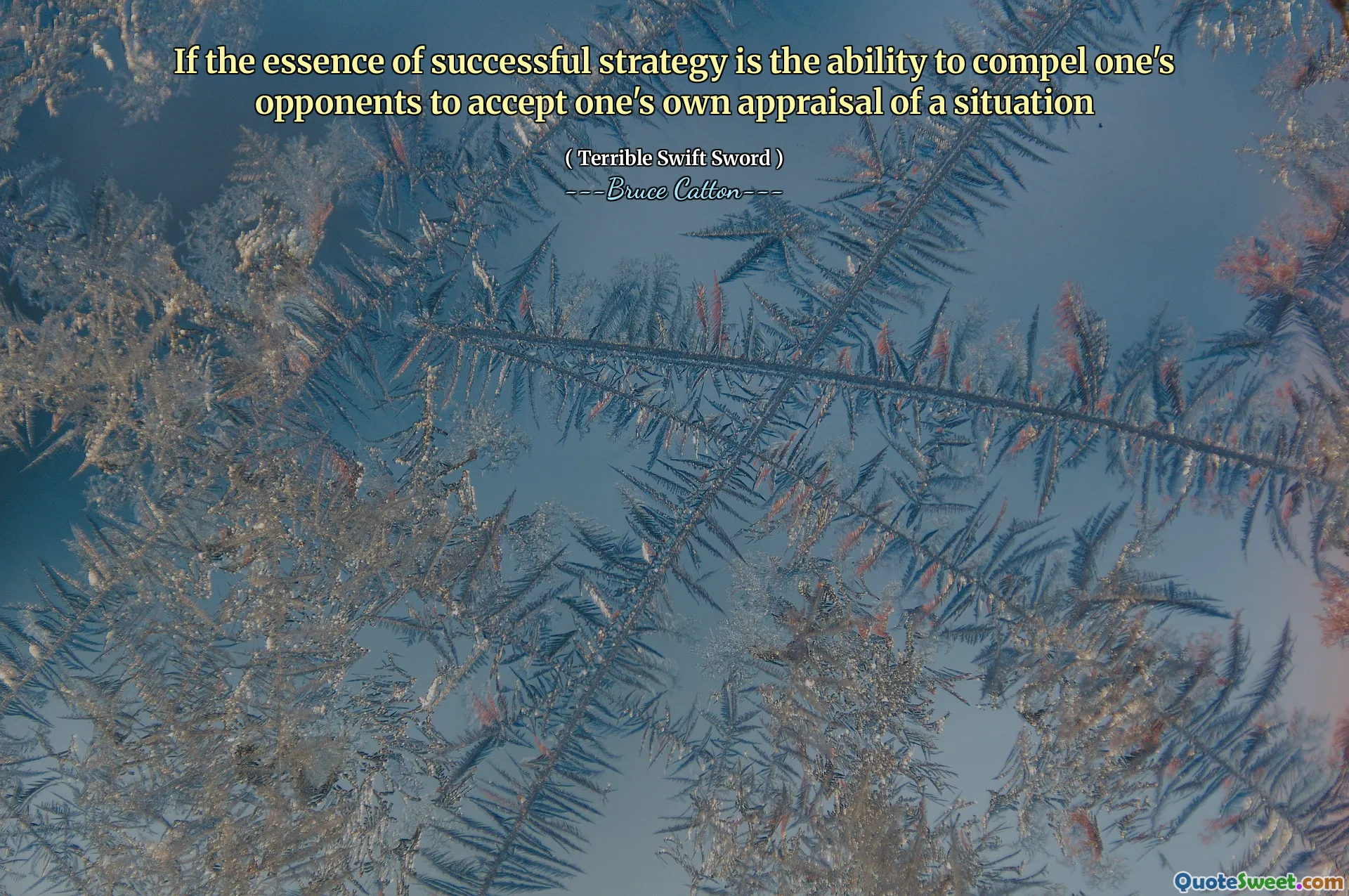 If the essence of successful strategy is the ability to compel one's opponents to accept one's own appraisal of a situation