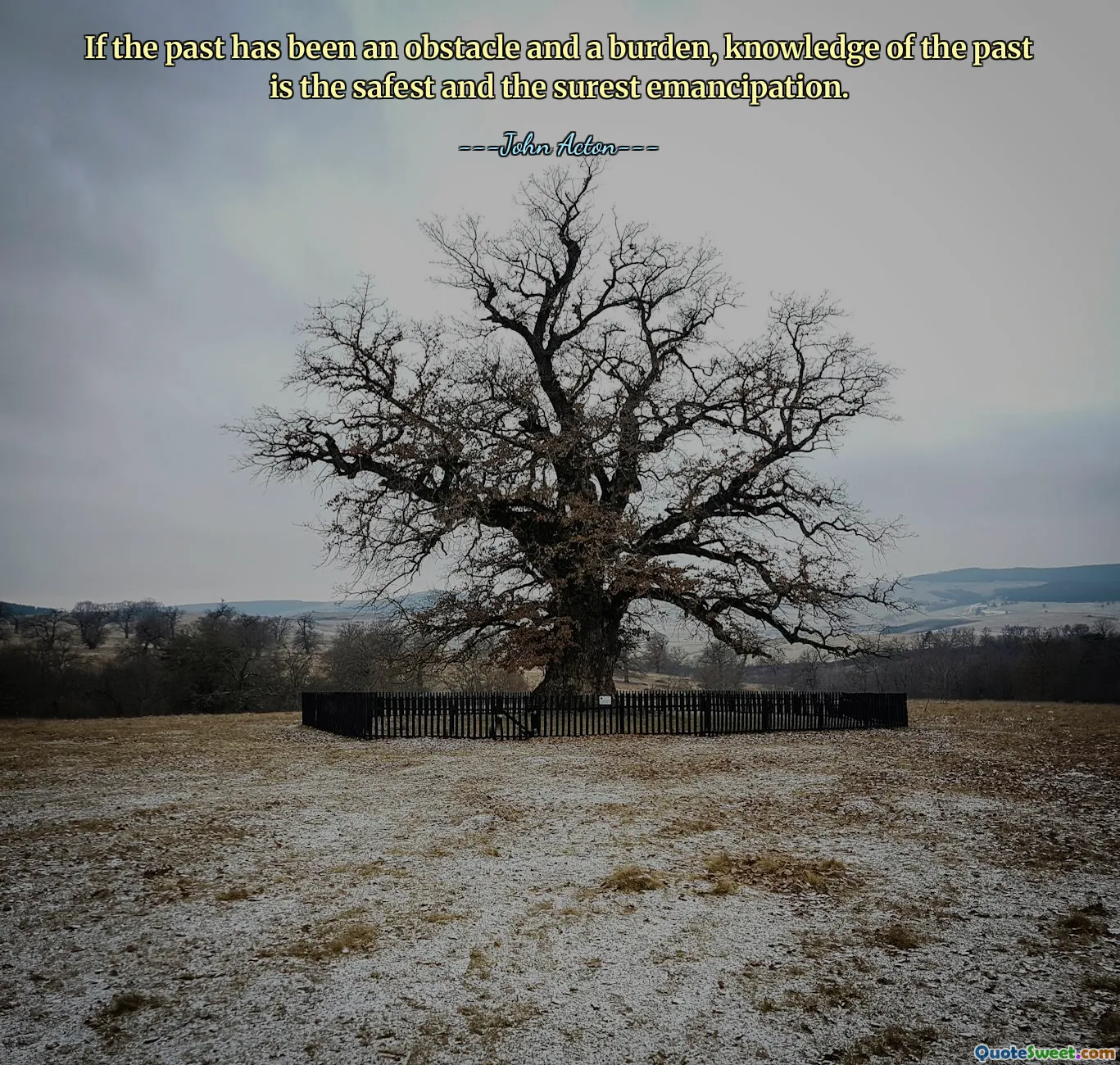 Als het verleden een obstakel en een last is geweest, is kennis van het verleden de veiligste en zekerste emancipatie.