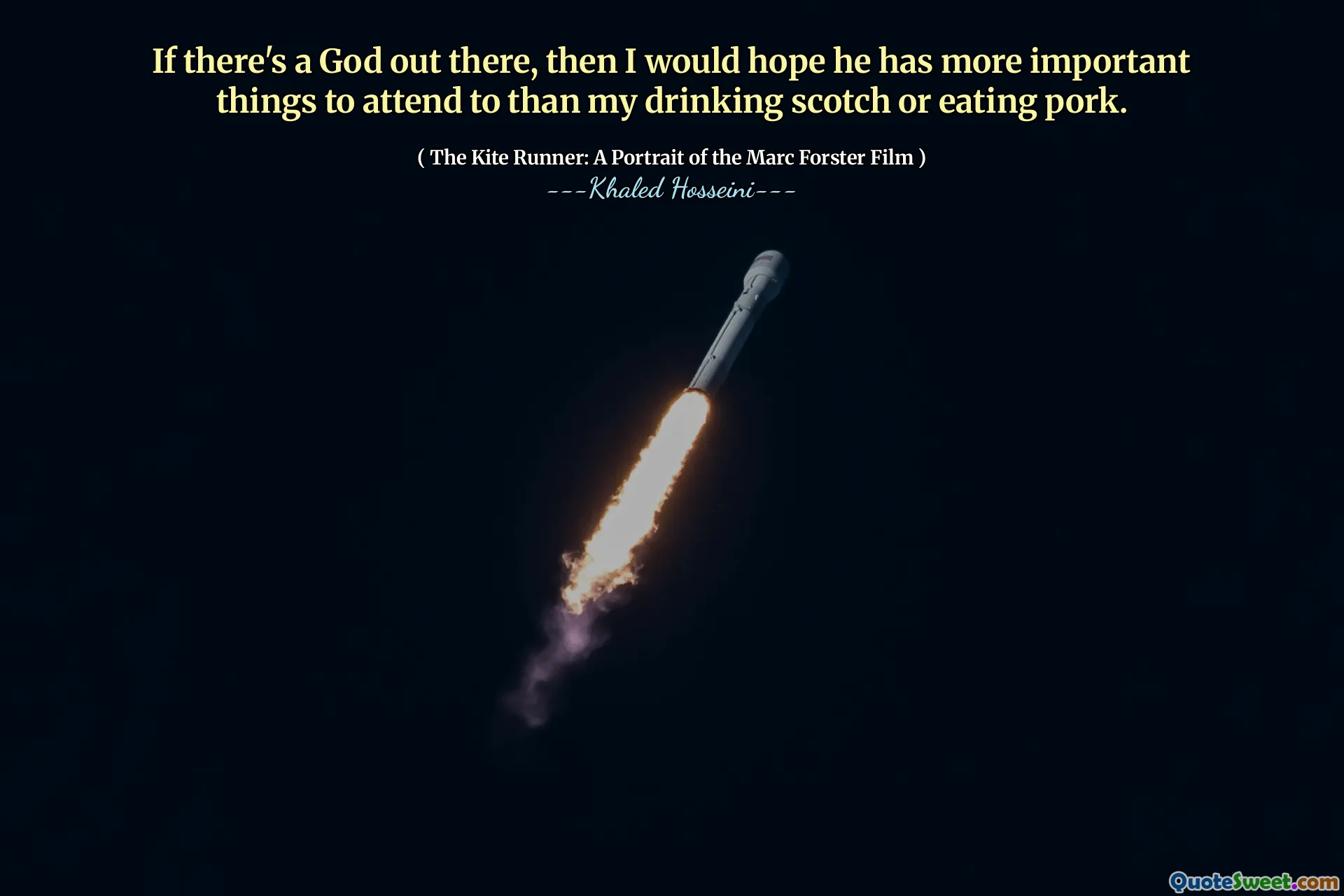 If there's a God out there, then I would hope he has more important things to attend to than my drinking scotch or eating pork.