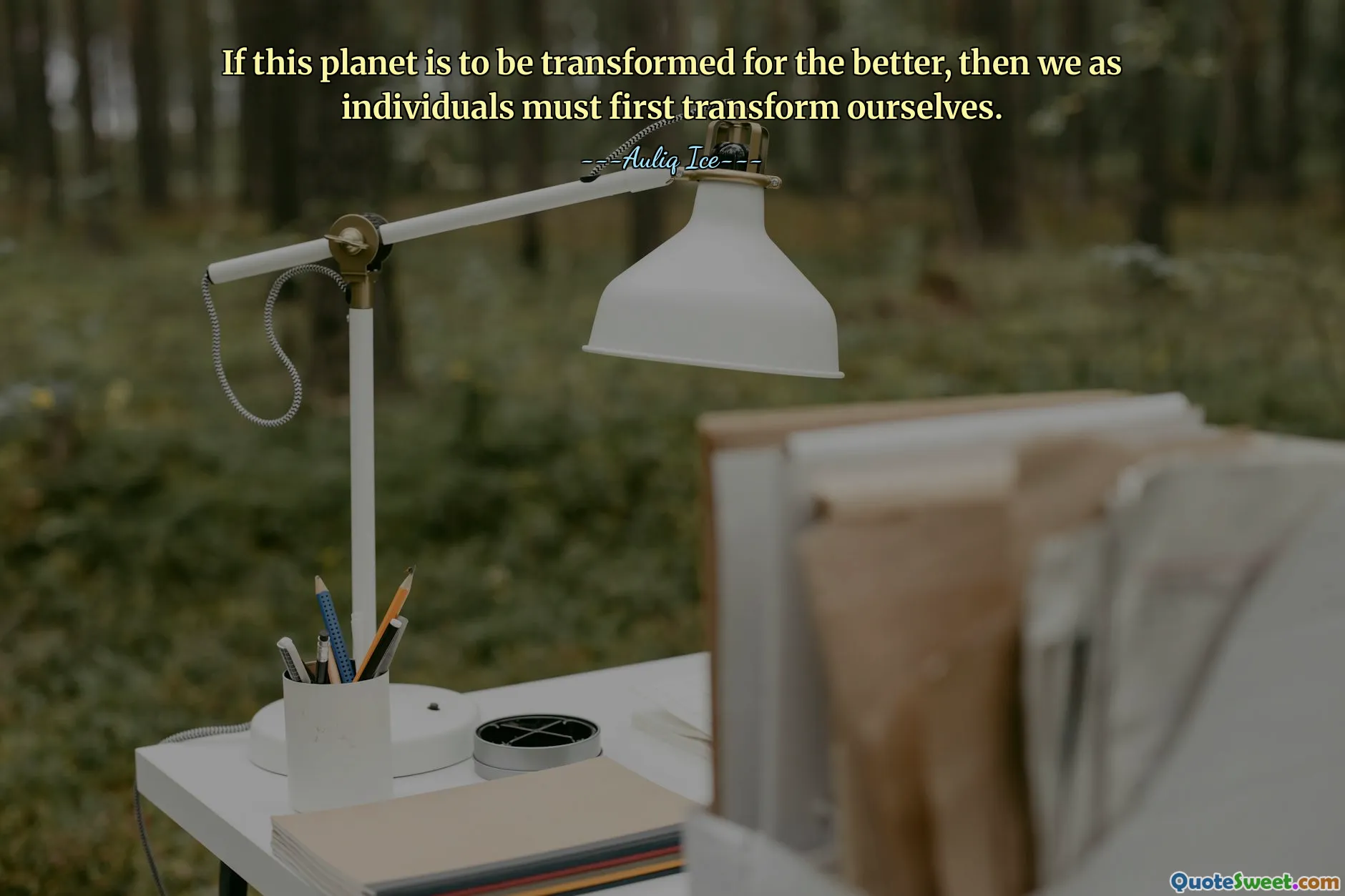 If this planet is to be transformed for the better, then we as individuals must first transform ourselves.