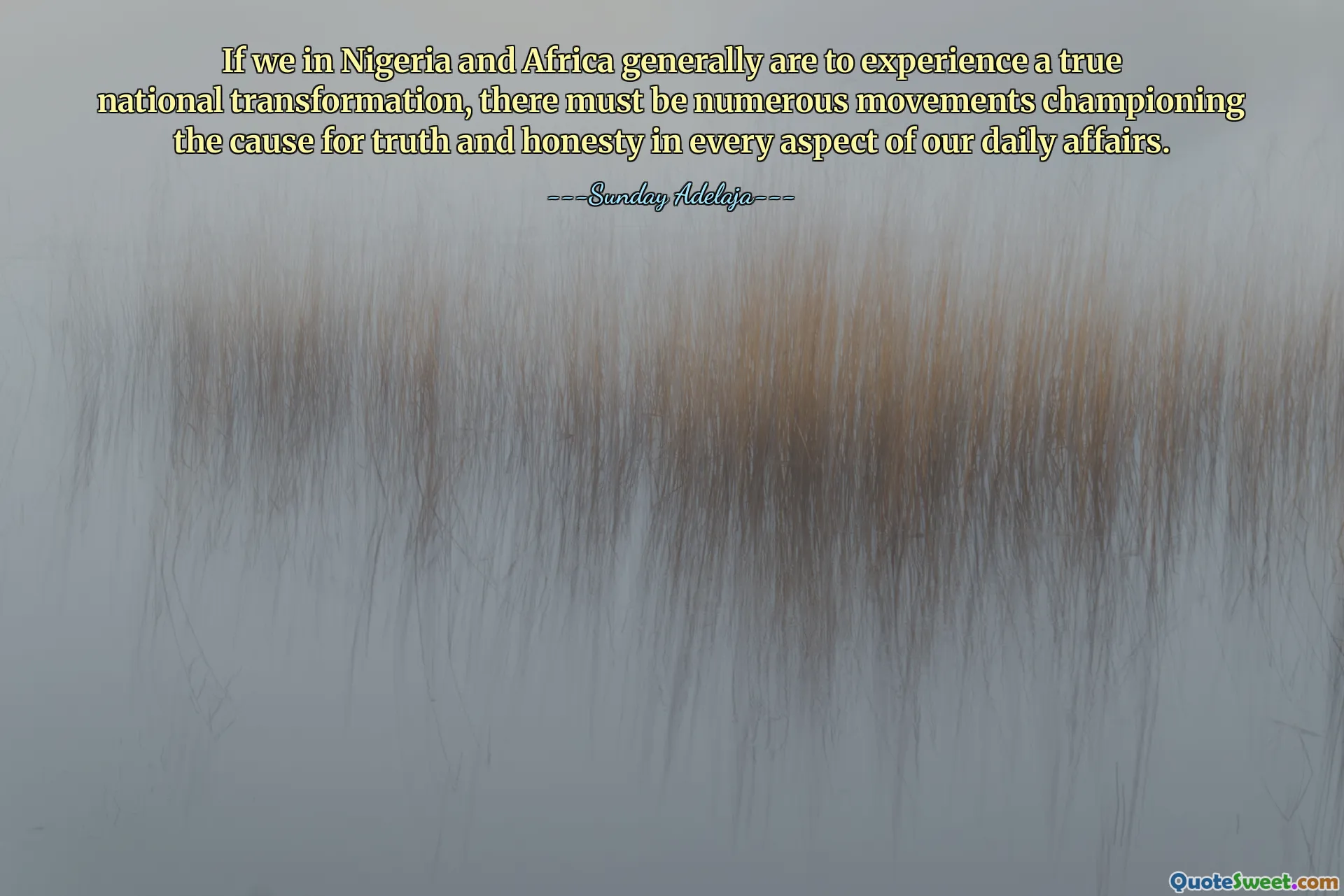 If we in Nigeria and Africa generally are to experience a true national transformation, there must be numerous movements championing the cause for truth and honesty in every aspect of our daily affairs.