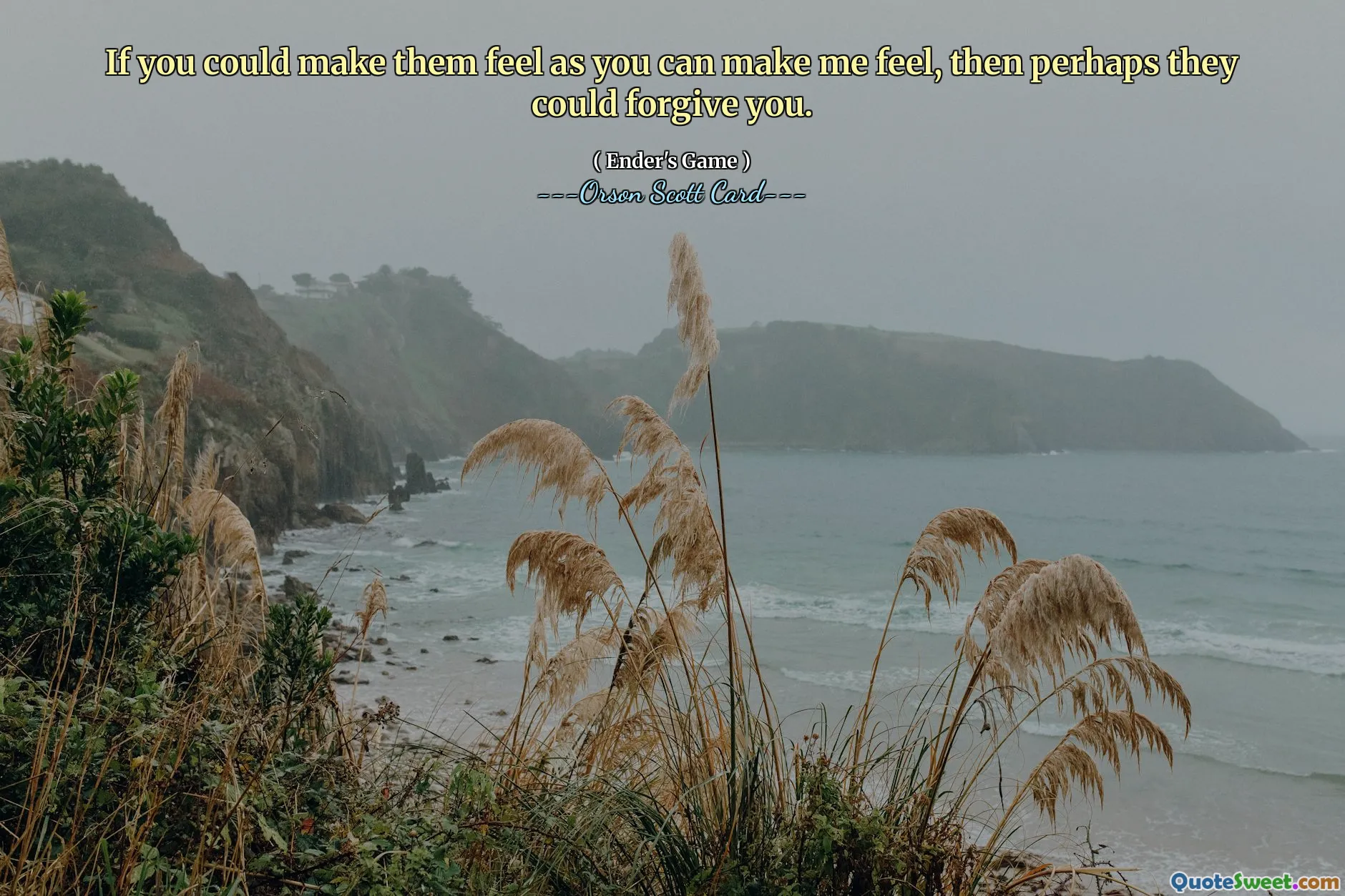 If you could make them feel as you can make me feel, then perhaps they could forgive you.