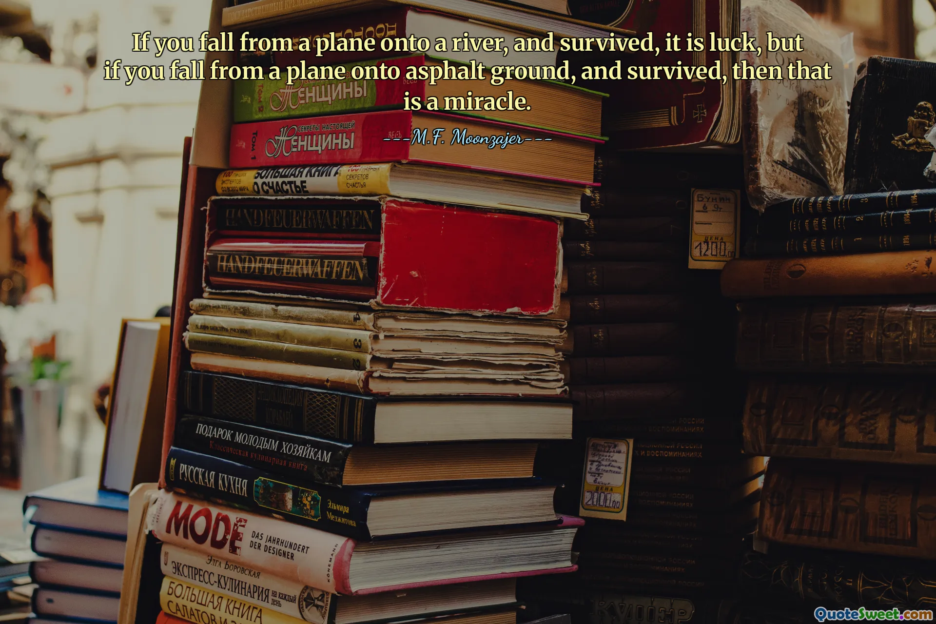 If you fall from a plane onto a river, and survived, it is luck, but if you fall from a plane onto asphalt ground, and survived, then that is a miracle.