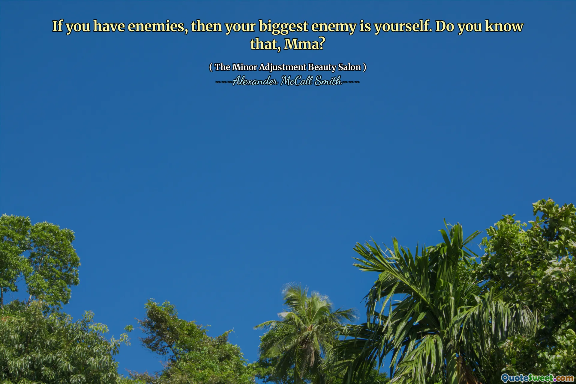 إذا كان لديك أعداء ، فإن أكبر عدو لك هو نفسك. هل تعرف ذلك ، MMA؟