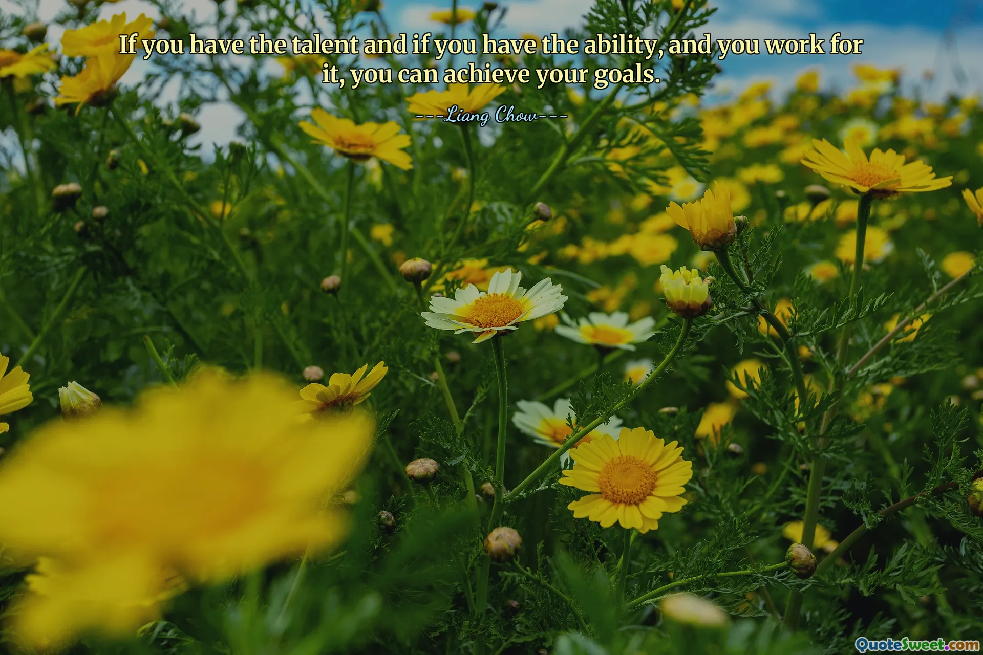 If you have the talent and if you have the ability, and you work for it, you can achieve your goals.