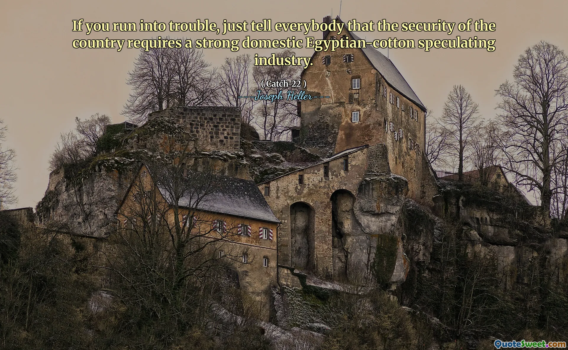 Om du stöter på problem, berätta bara för alla att säkerheten i landet kräver en stark inhemsk egyptisk-Cotton spekulerande industri.