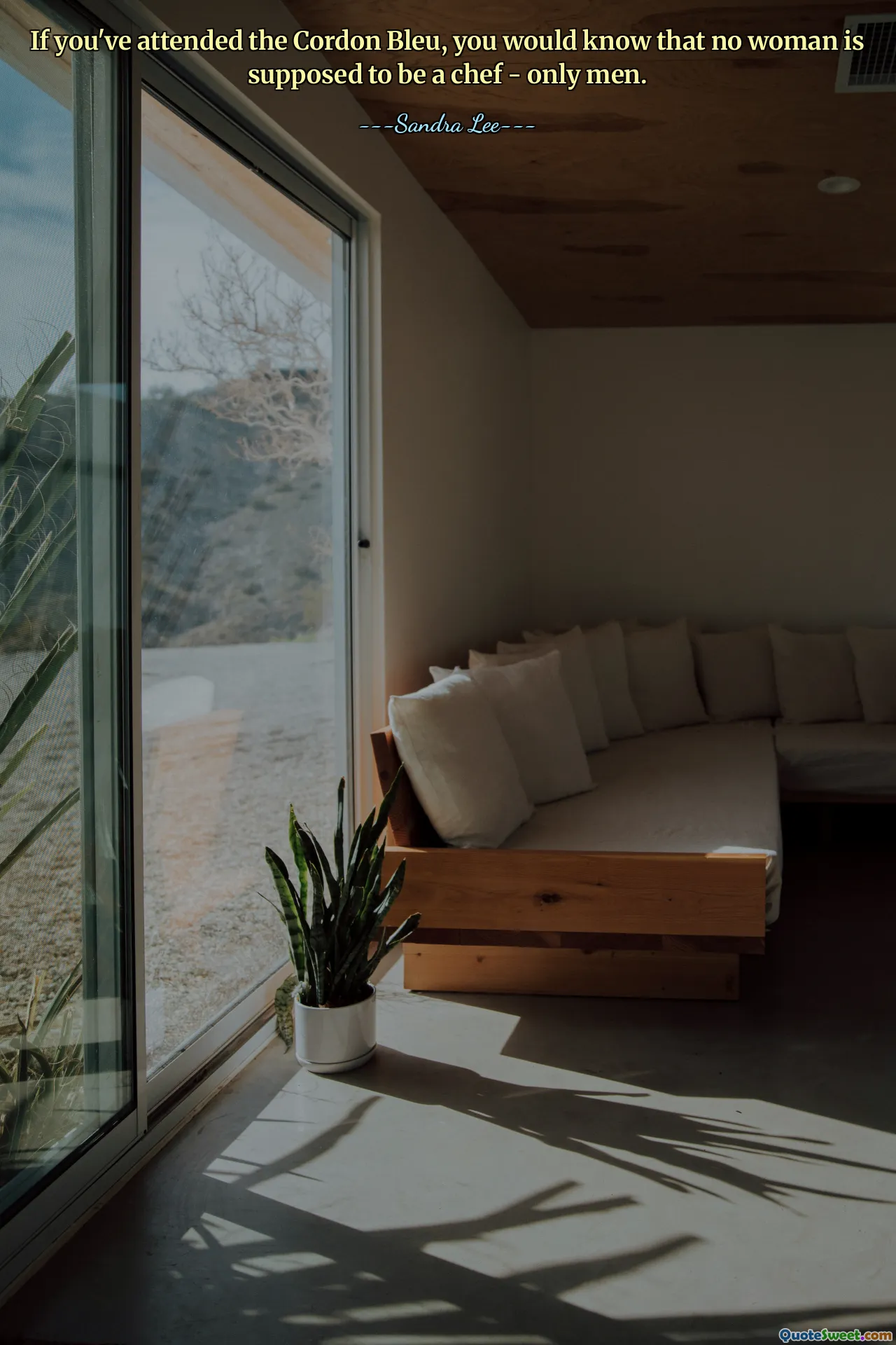 If you've attended the Cordon Bleu, you would know that no woman is supposed to be a chef - only men.