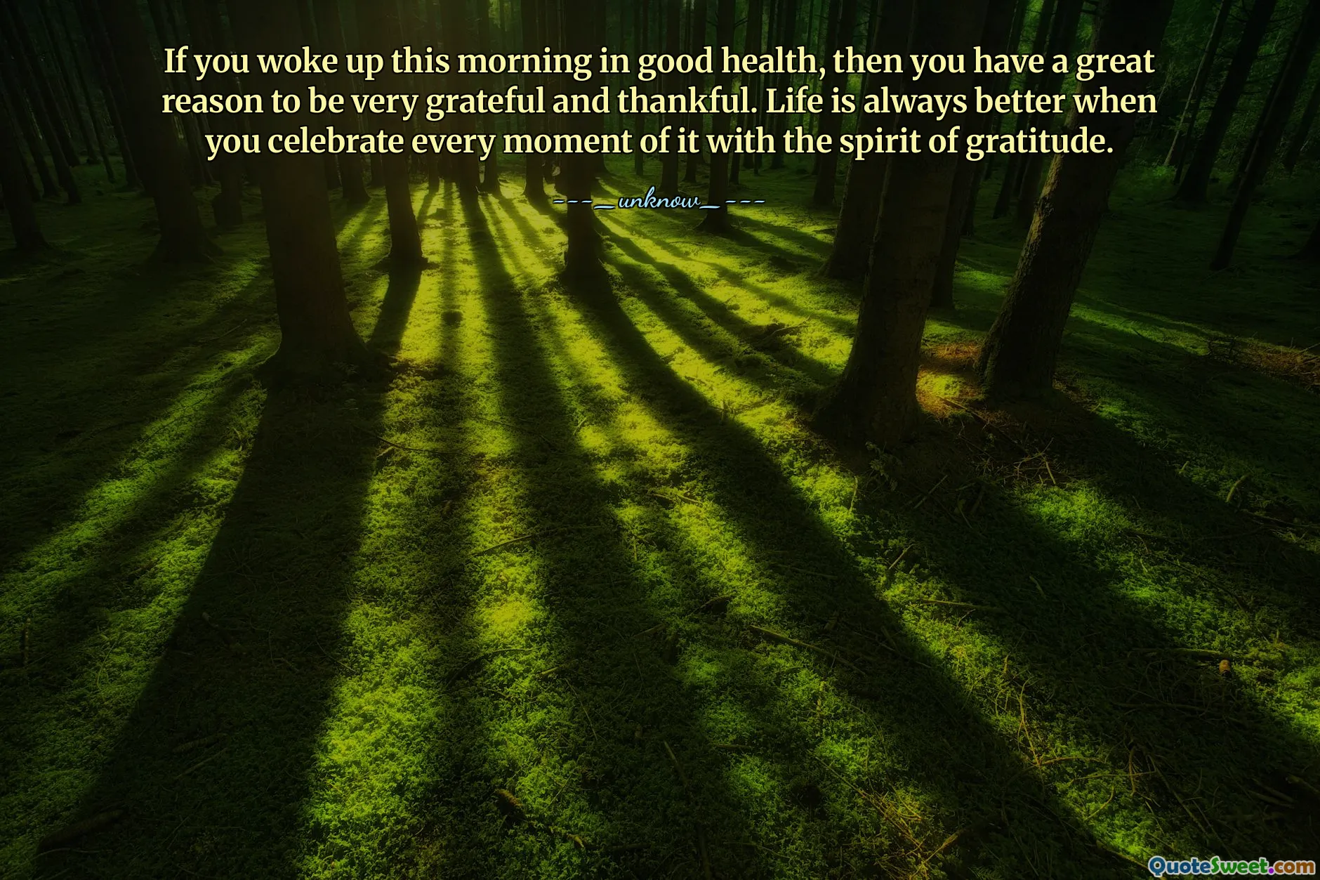 If you woke up this morning in good health, then you have a great reason to be very grateful and thankful. Life is always better when you celebrate every moment of it with the spirit of gratitude.
