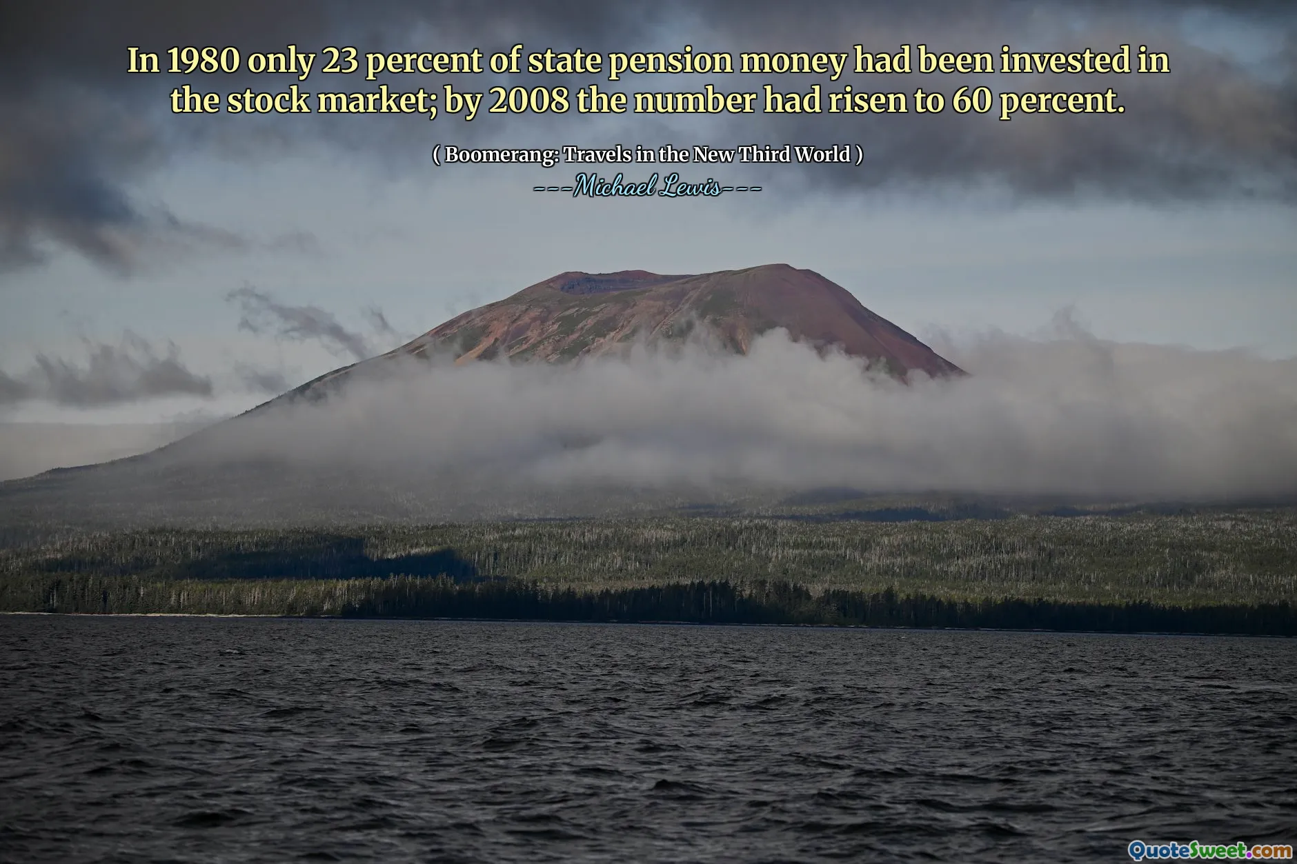 In 1980 only 23 percent of state pension money had been invested in the stock market; by 2008 the number had risen to 60 percent.