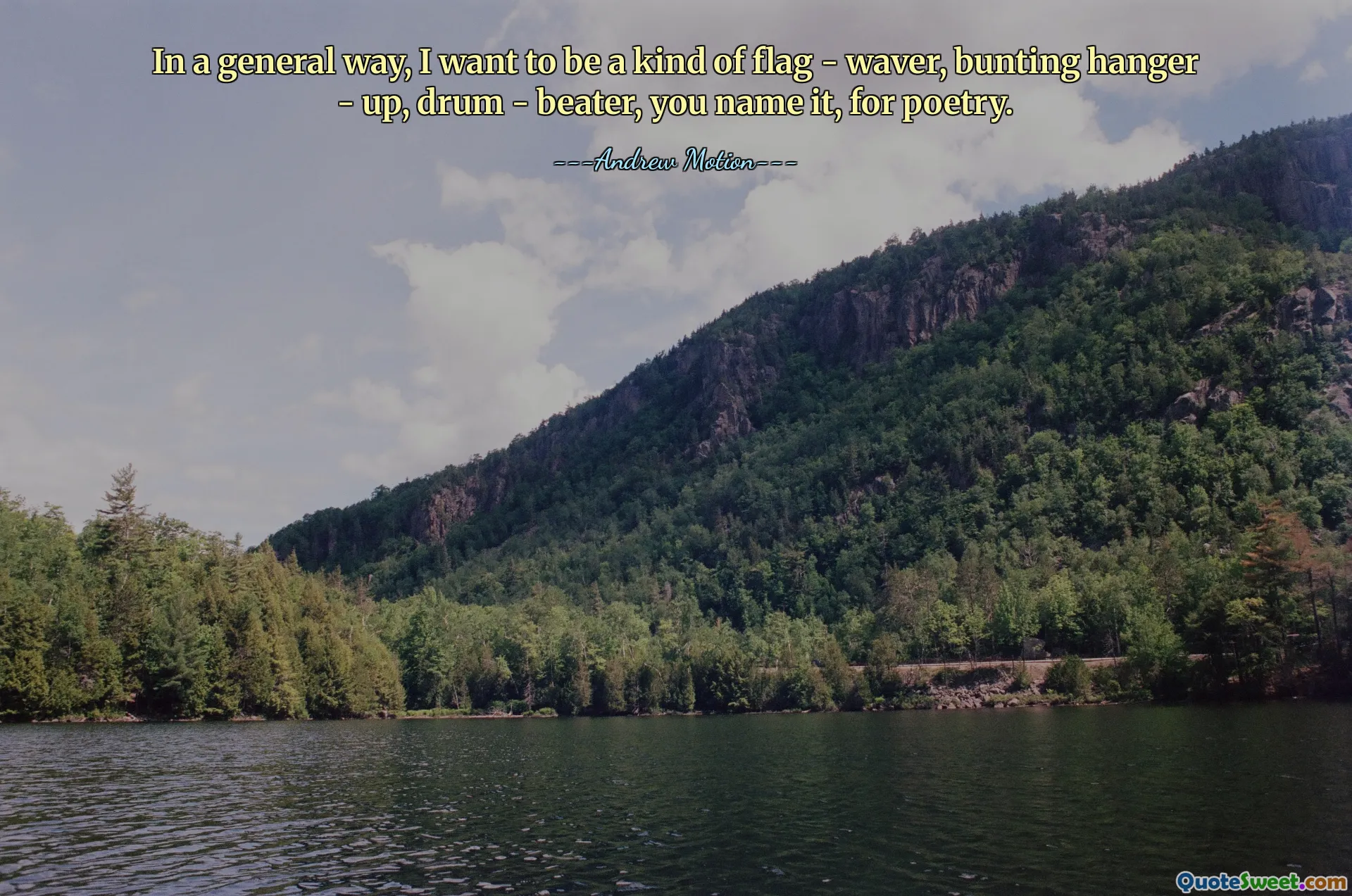 På ett allmänt sätt vill jag vara en sorts flagga - vingla, buntinghängare - up, trumma - visp, you name it, för poesi.