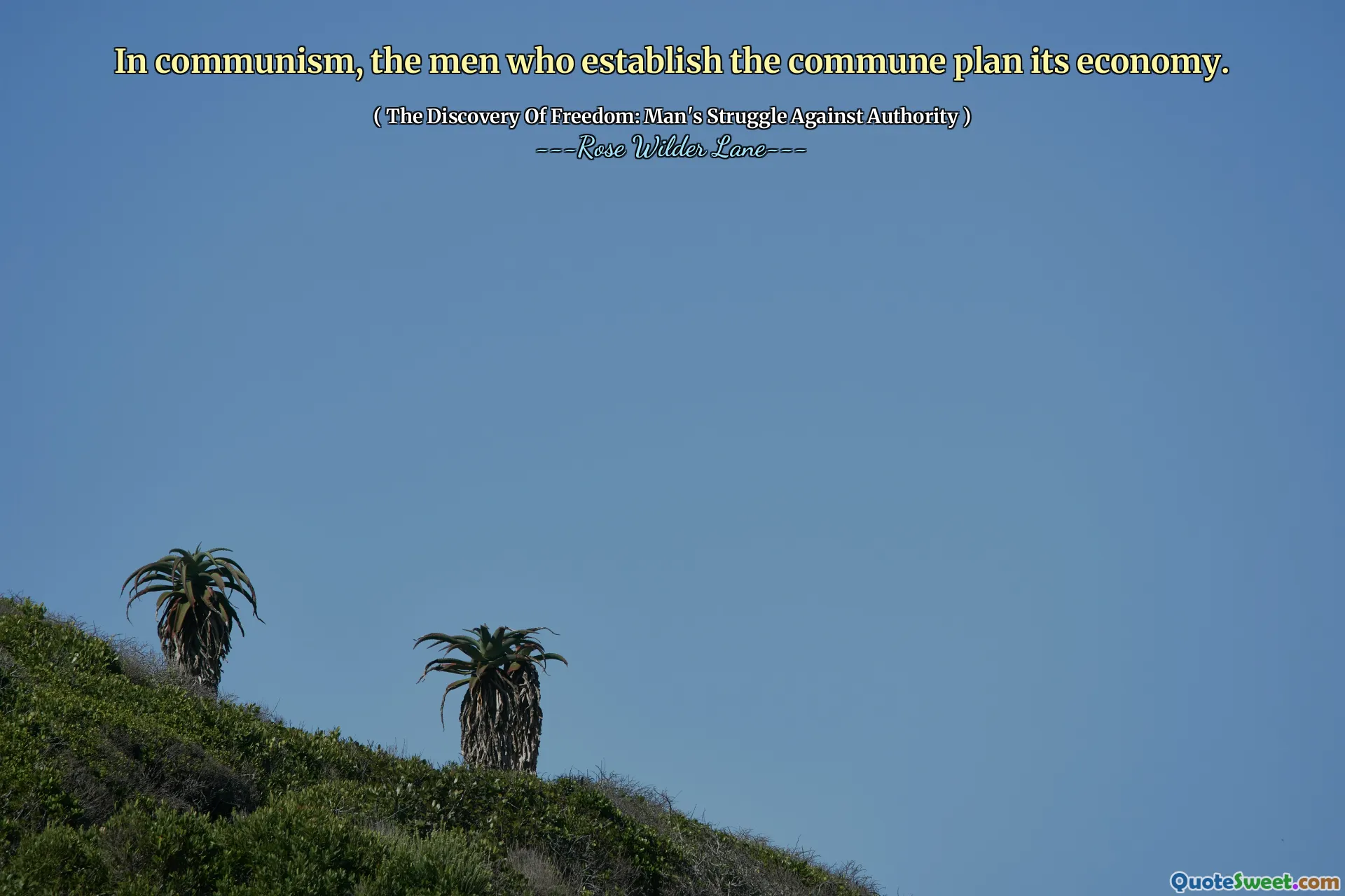 In het communisme plannen de mannen die de commune oprichten de economie ervan.