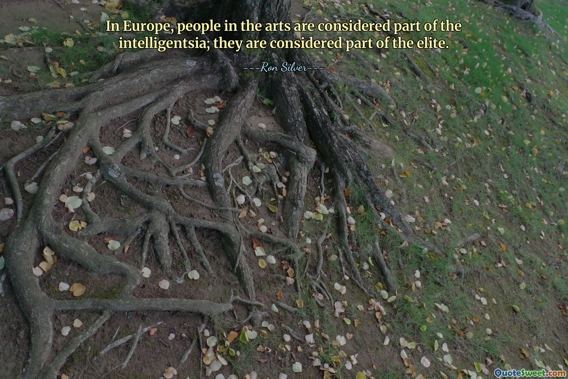 In Europe, people in the arts are considered part of the intelligentsia; they are considered part of the elite.