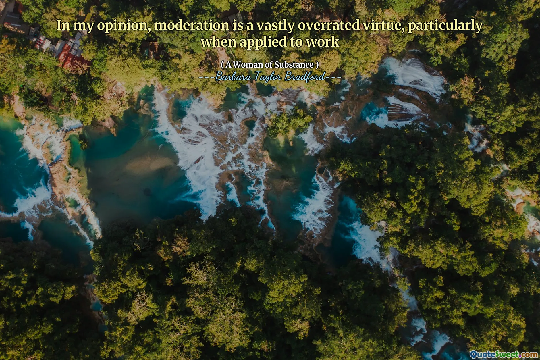 In my opinion, moderation is a vastly overrated virtue, particularly when applied to work