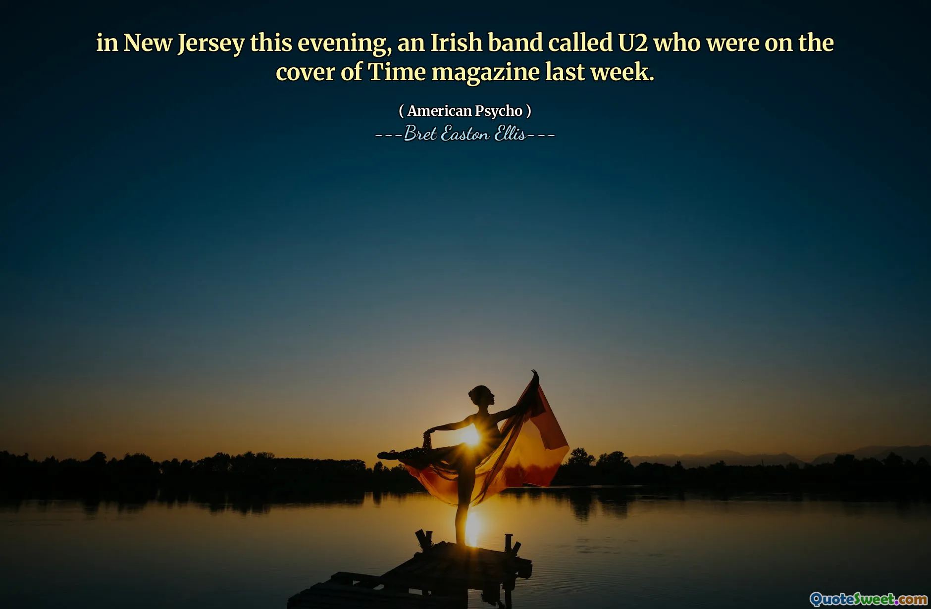 in New Jersey this evening, an Irish band called U2 who were on the cover of Time magazine last week.