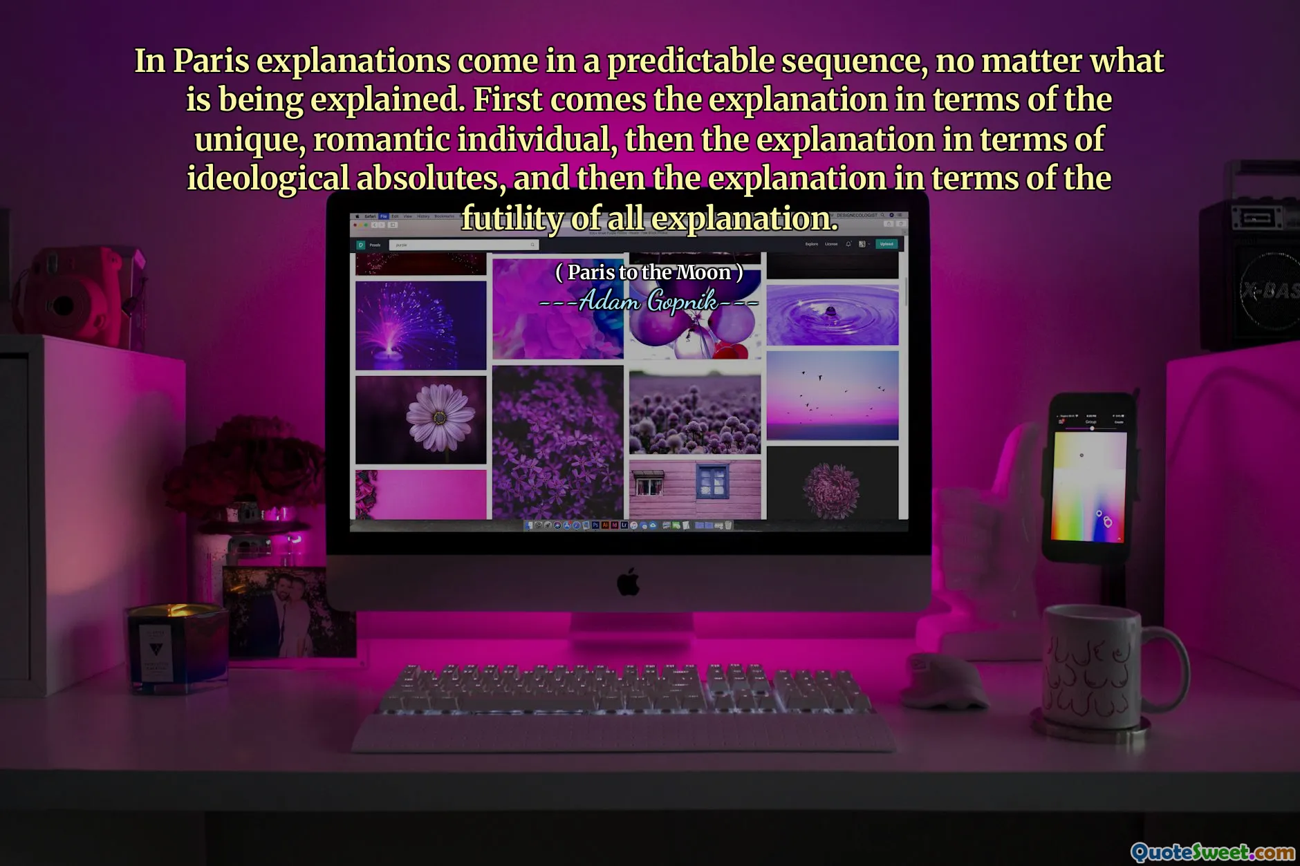 在巴黎的解释中，无论是什么解释，都以可预测的顺序进行。首先是从独特的，浪漫的人来看的解释，然后是意识形态绝对的解释，然后是所有解释的徒劳的解释。