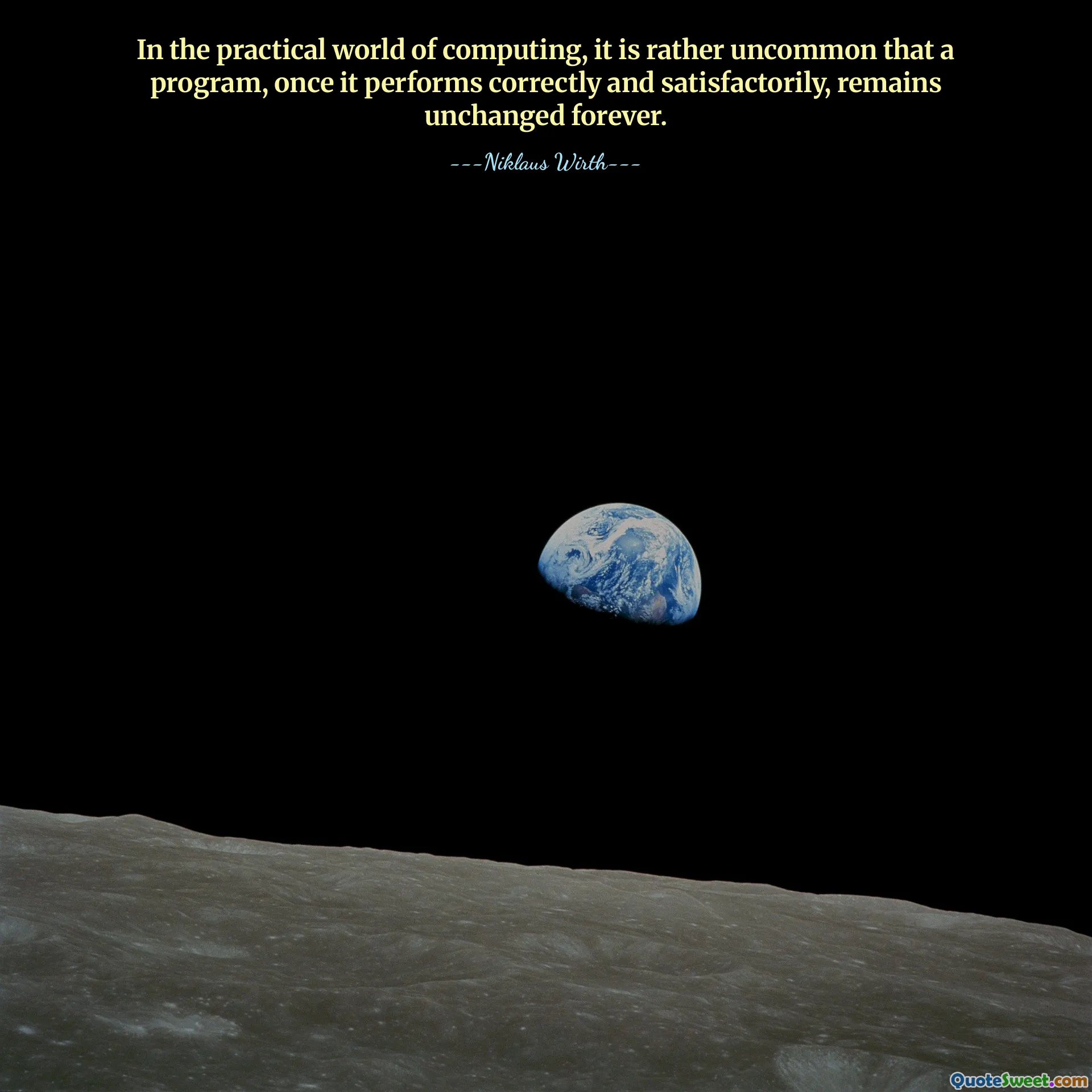In the practical world of computing, it is rather uncommon that a program, once it performs correctly and satisfactorily, remains unchanged forever.