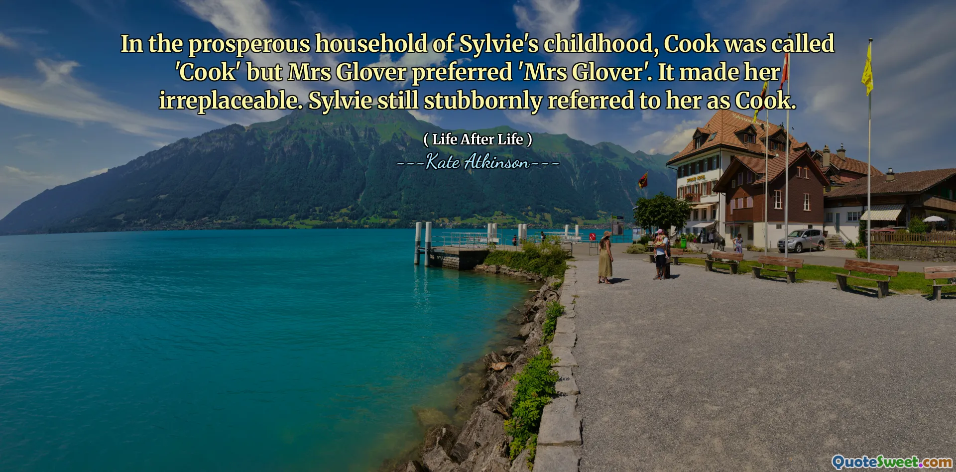 In the prosperous household of Sylvie's childhood, Cook was called 'Cook' but Mrs Glover preferred 'Mrs Glover'. It made her irreplaceable. Sylvie still stubbornly referred to her as Cook.