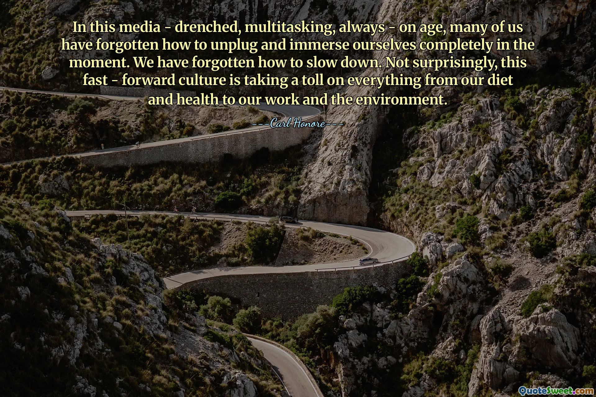 In questa età media - inzuppata, multitasking, sempre - molti di noi hanno dimenticato come staccare la spina e immergersi completamente nel momento. Abbiamo dimenticato come rallentare. Non sorprende che questa cultura del progresso veloce stia mettendo a dura prova tutto, dalla nostra dieta e salute al nostro lavoro e all’ambiente.