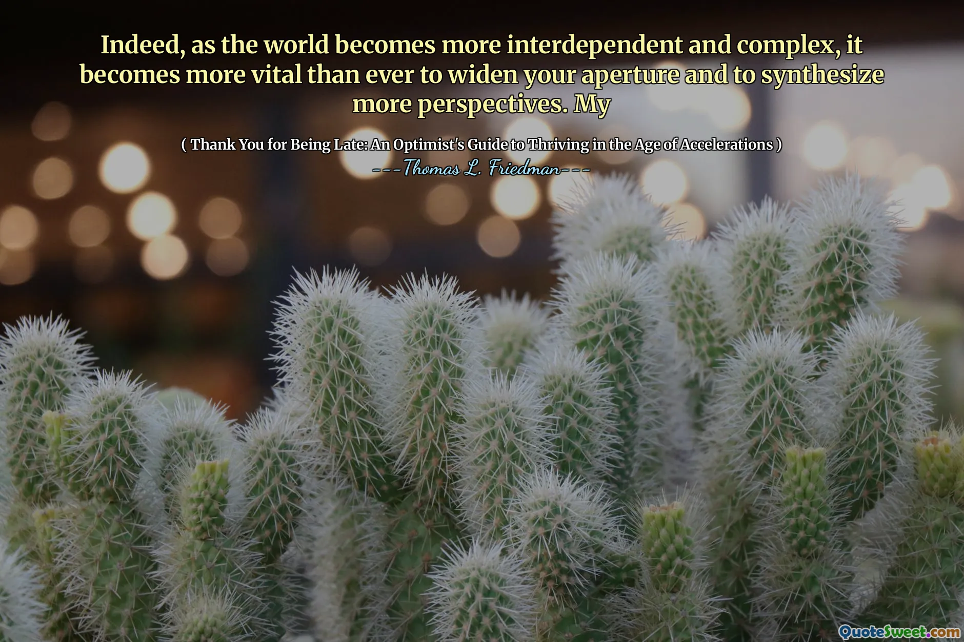 Indeed, as the world becomes more interdependent and complex, it becomes more vital than ever to widen your aperture and to synthesize more perspectives. My