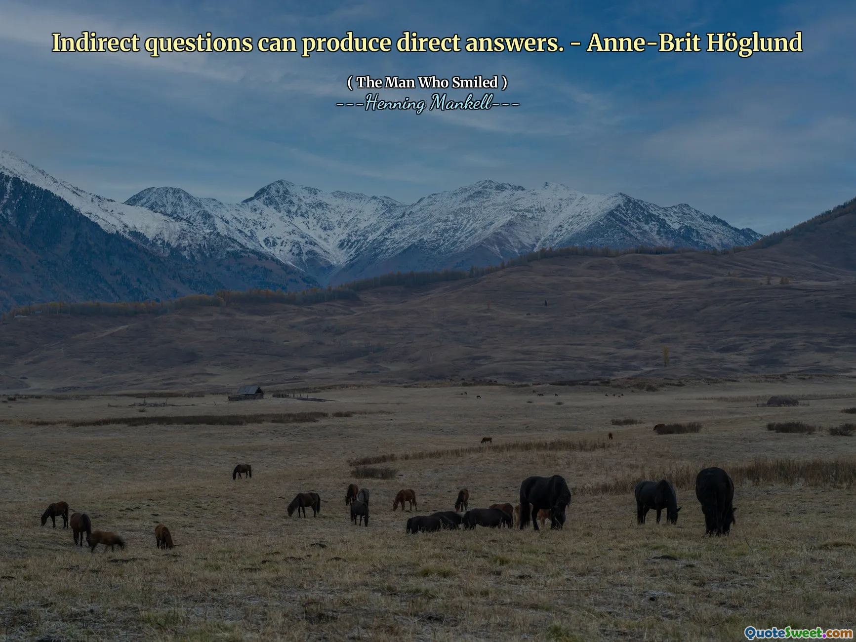 Indirect questions can produce direct answers. - Anne-Brit Höglund