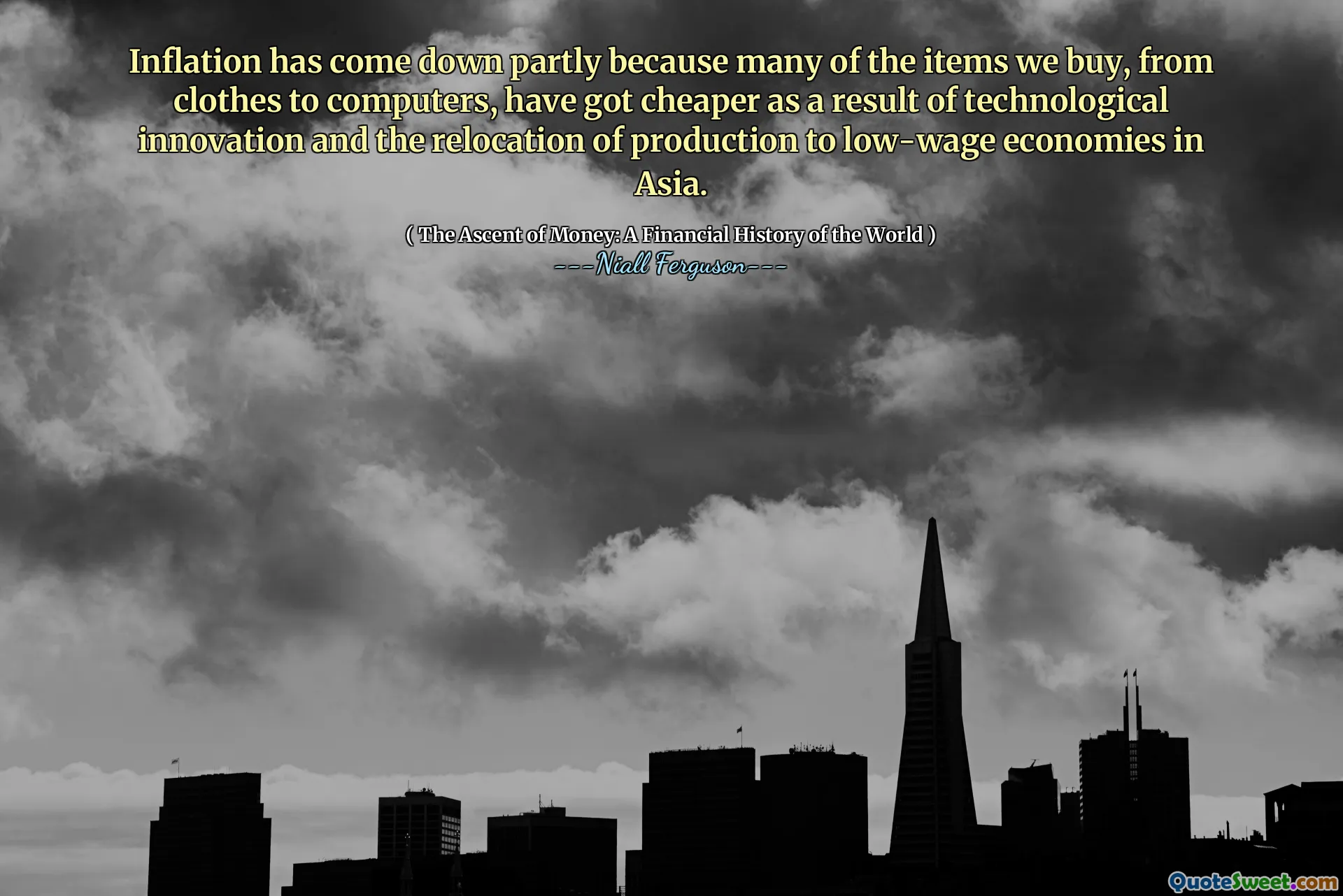 Inflation has come down partly because many of the items we buy, from clothes to computers, have got cheaper as a result of technological innovation and the relocation of production to low-wage economies in Asia.